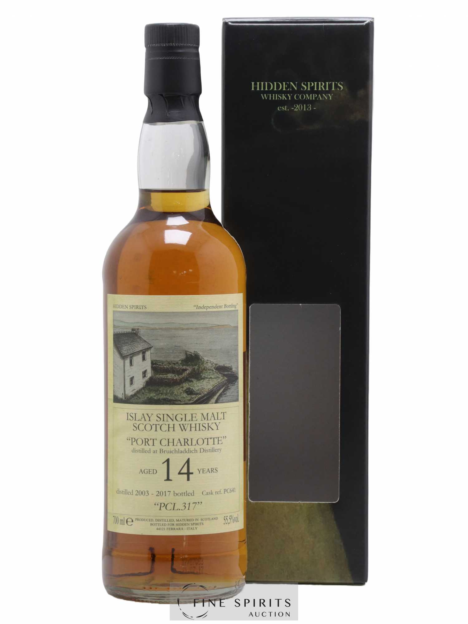 Port Charlotte 14 years 2003 Hidden Spirits PCL.317 Cask n°PC641 - bottled 2017