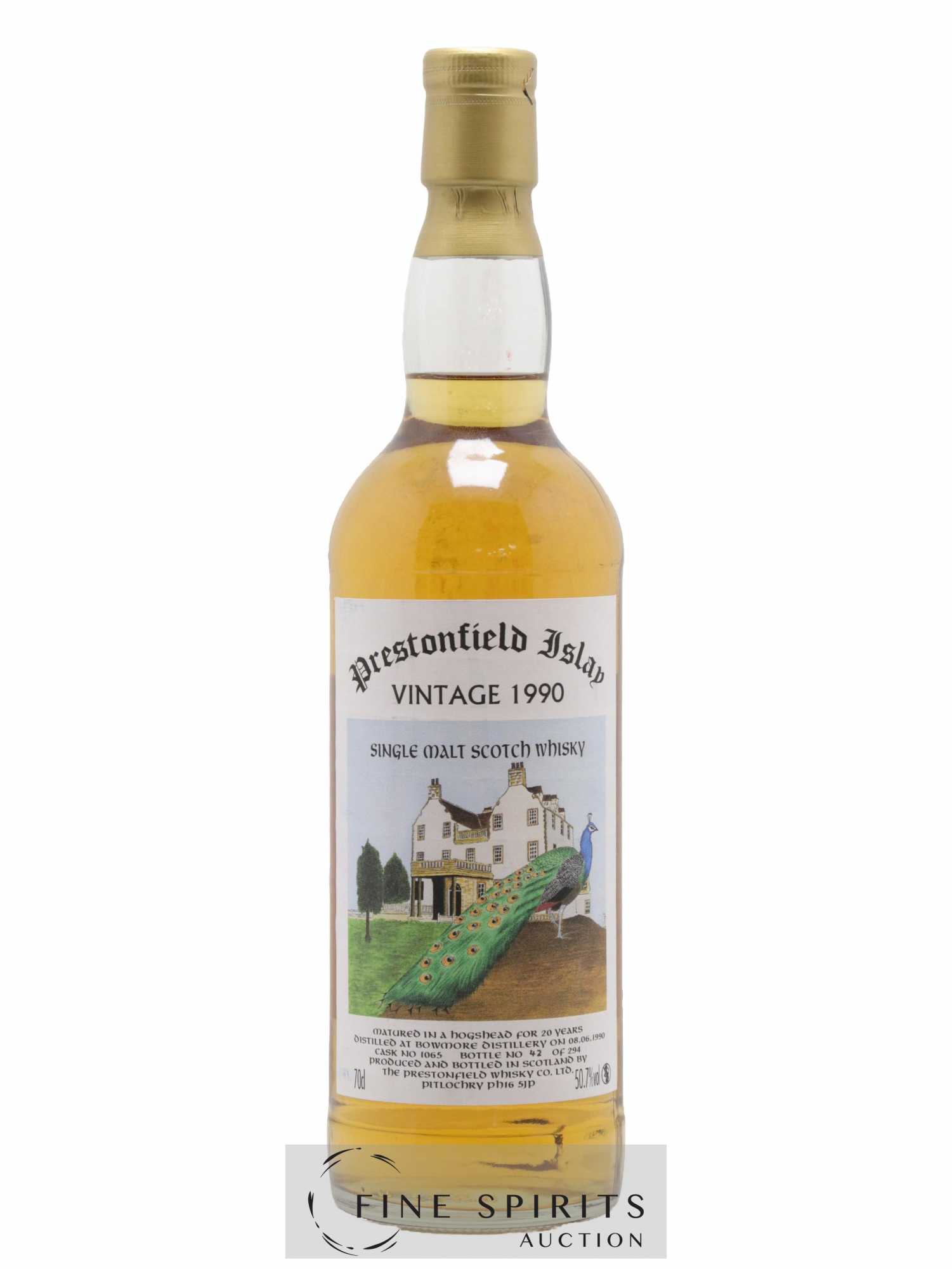 Bowmore 20 years 1990 Signatory Vintage Prestonfield Islay Cask n°1065 - One of 294