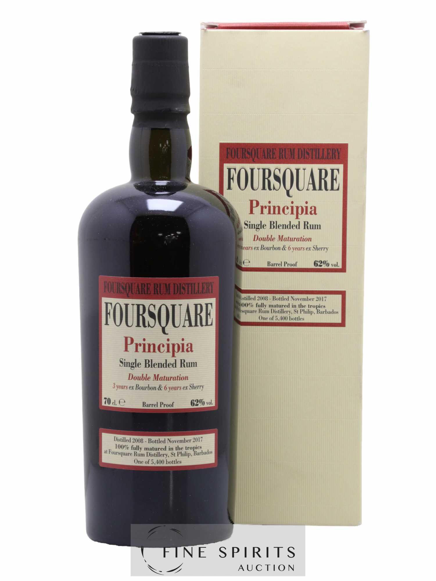 Foursquare 9 years 2008 Velier Principia Barrel Proof - One of 5400 - bottled 2017 Double Maturation