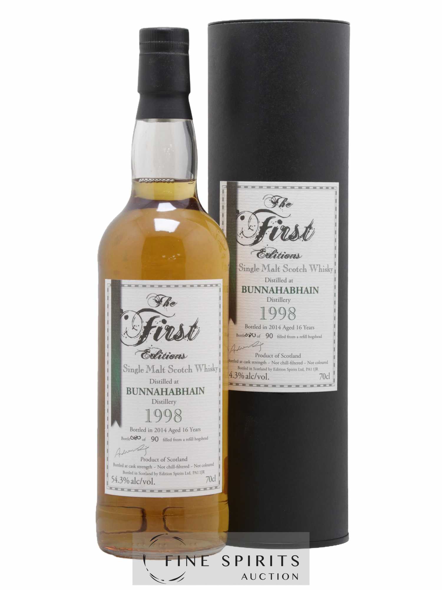 Bunnahabhain 16 years 1998 Edition Spirits Refill Hogshead - One of 90 - bottled 2014 The First Editions