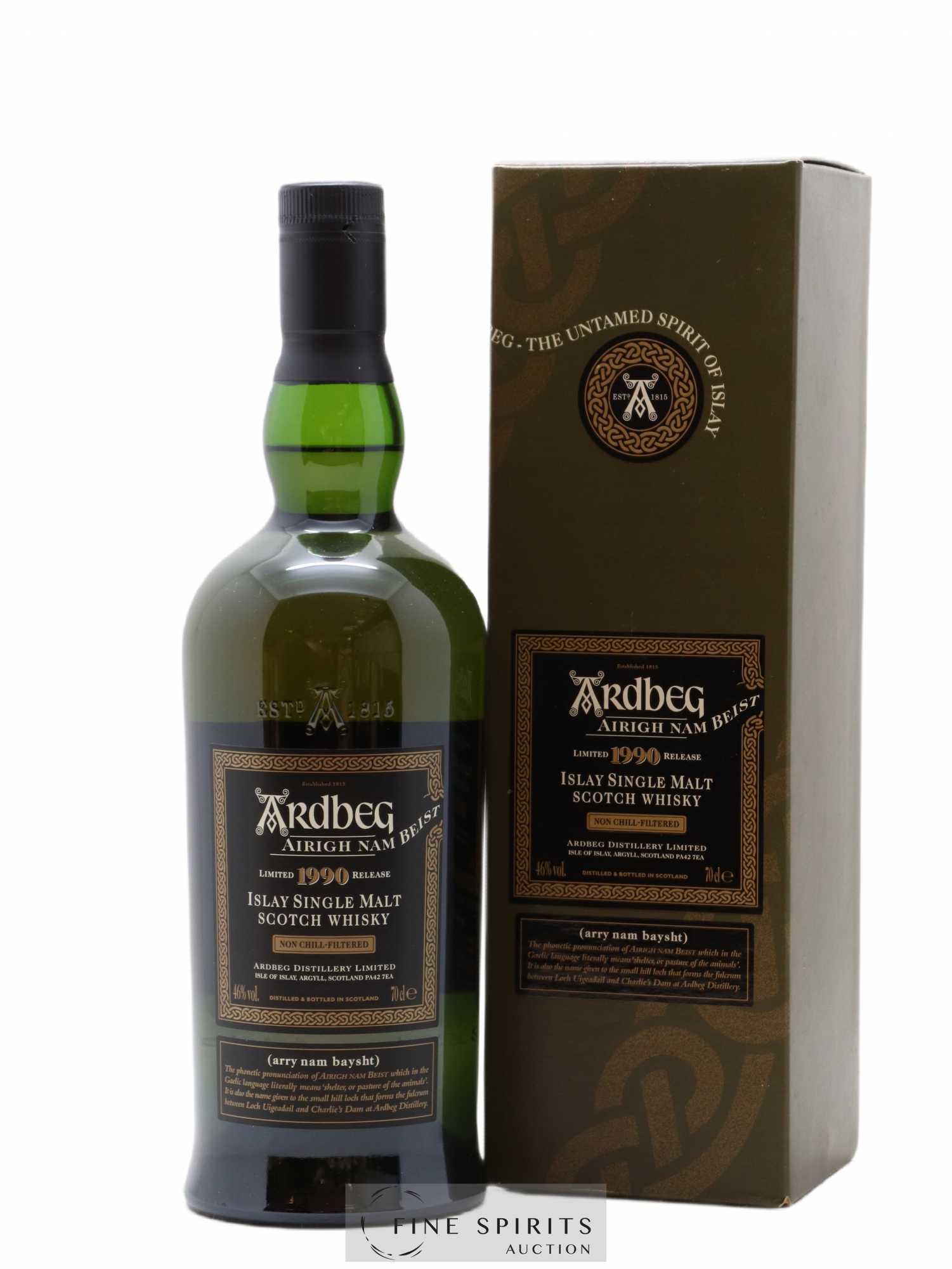 Ardbeg 1990 Of. Airigh Nam Beist Non Chill-Filtered - bottled 2008 Limited Release