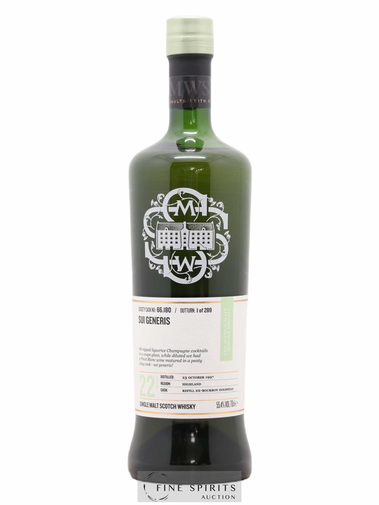 Sui Generis 22 years 1997 The Scotch Malt Whisky Society Cask n°66.180 - One of 289