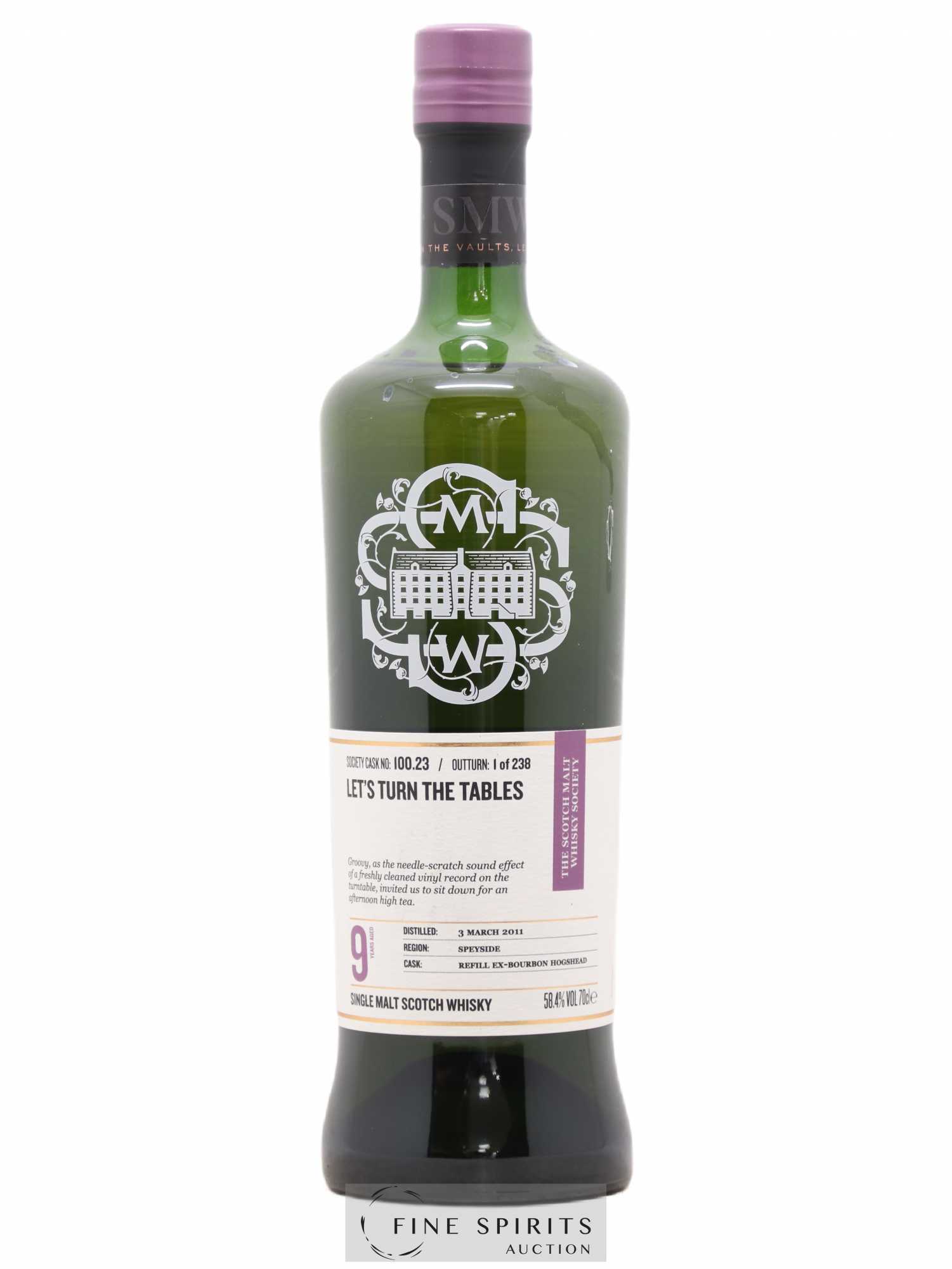 Let's Turn the Tables 9 years 2011 The Scotch Malt Whisky Society Cask n°100.23 - One of 238