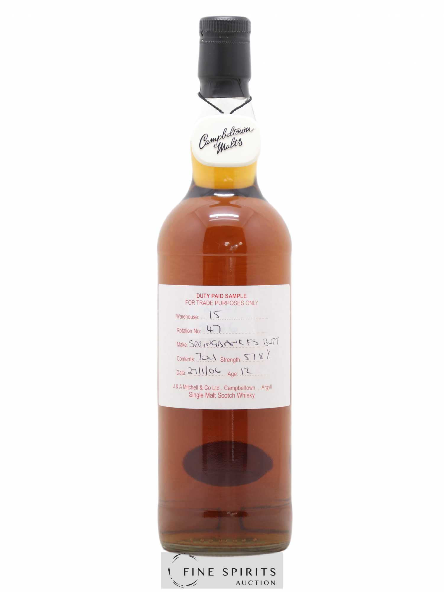 Springbank 12 years 2006 Of. Duty Paid Sample Warehouse 15 - Rotation 47