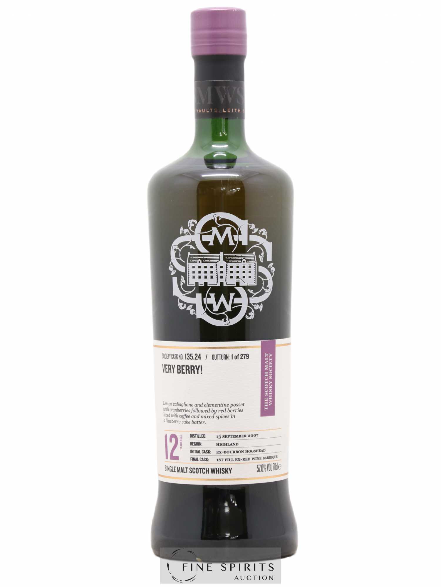 Very Berry 12 years 2007 The Scotch Malt Whisky Society Cask n°135.24 - One of 279