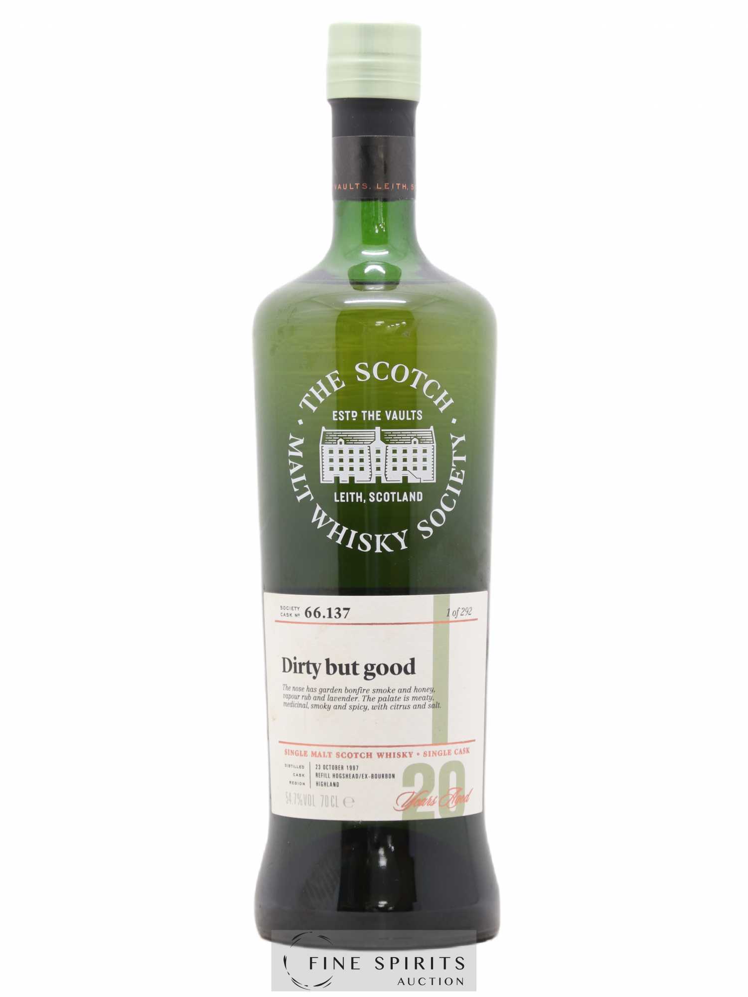 Dirty But Good 20 years 1997 The Scotch Malt Whisky Society Cask n°66.137 - One of 292