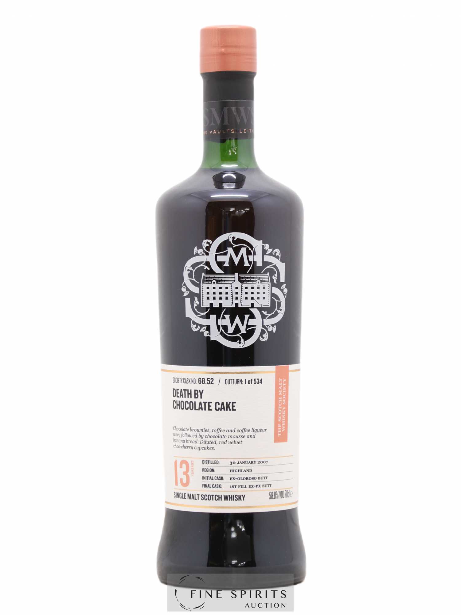 Death by Chocolate Cake 13 years 2007 The Scotch Malt Whisky Society Cask n°68.52 - One of 534