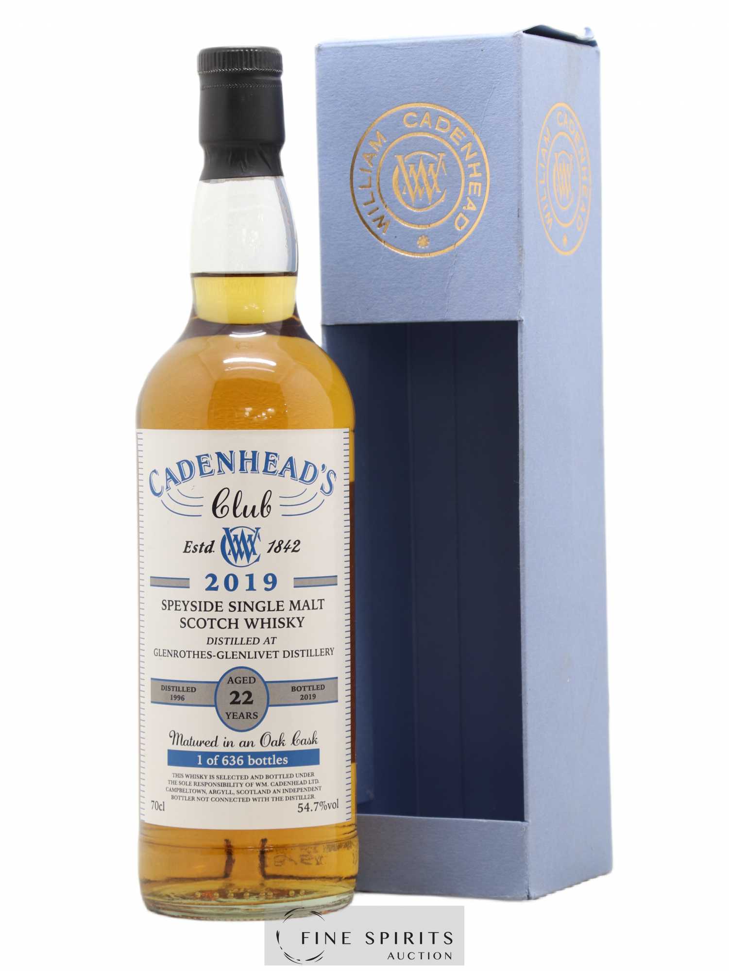 Glenrothes-Glenlivet 22 years 1996 Cadenhead's Club One of 636 - bottled 2019