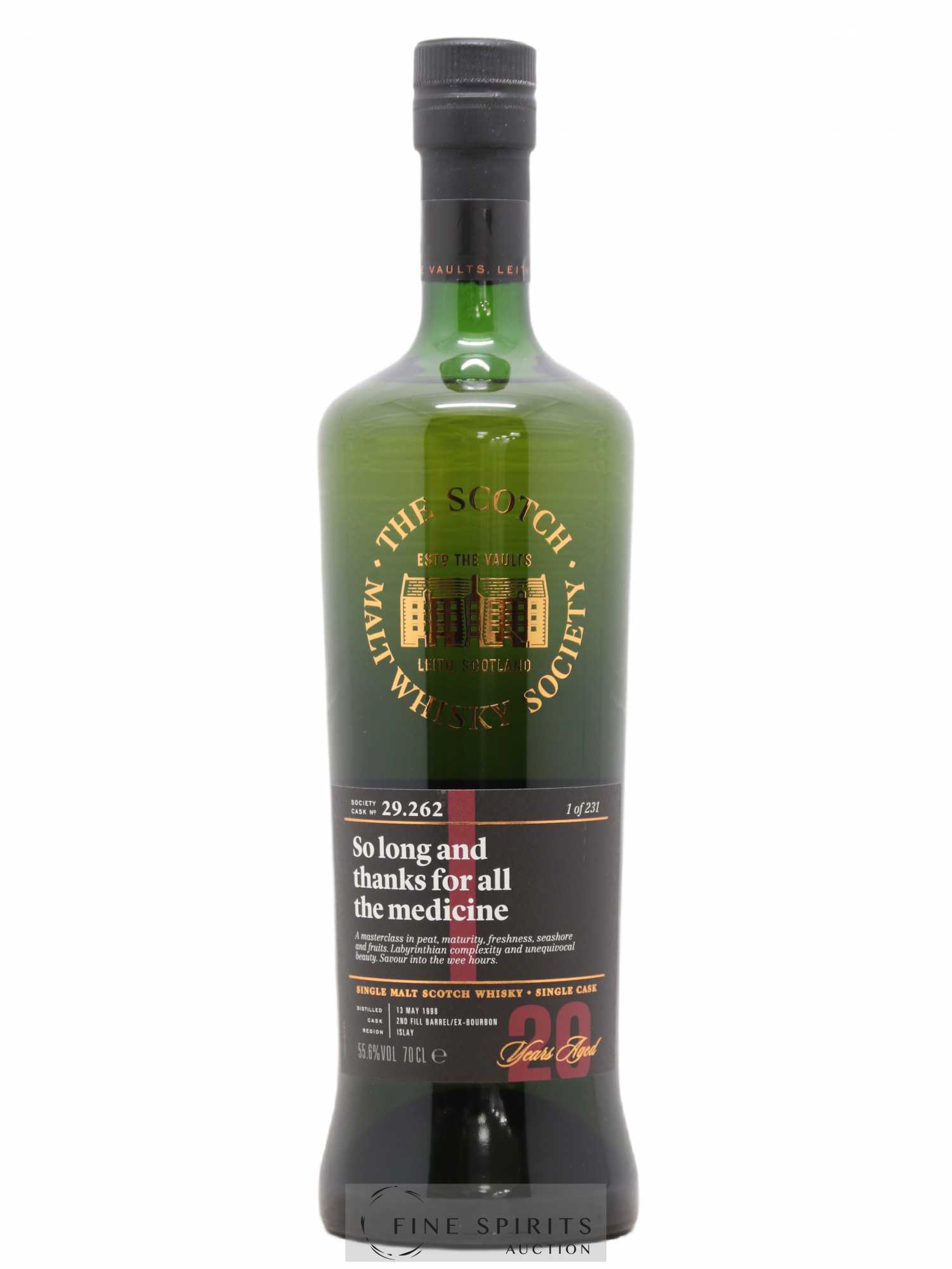 So Long and Thanks for all the Medicine 20 years 1998 The Scotch Malt Whisky Society Cask n°29.262 - One of 231