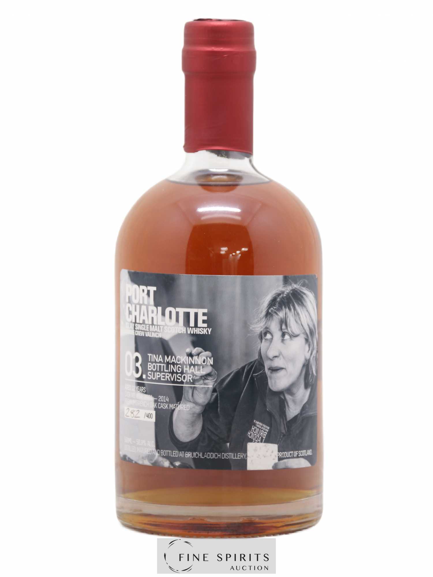 Port Charlotte 12 years 2001 Of. 03. Tina Mackinnon Cask n°854 - One of 400 - bottled 2014