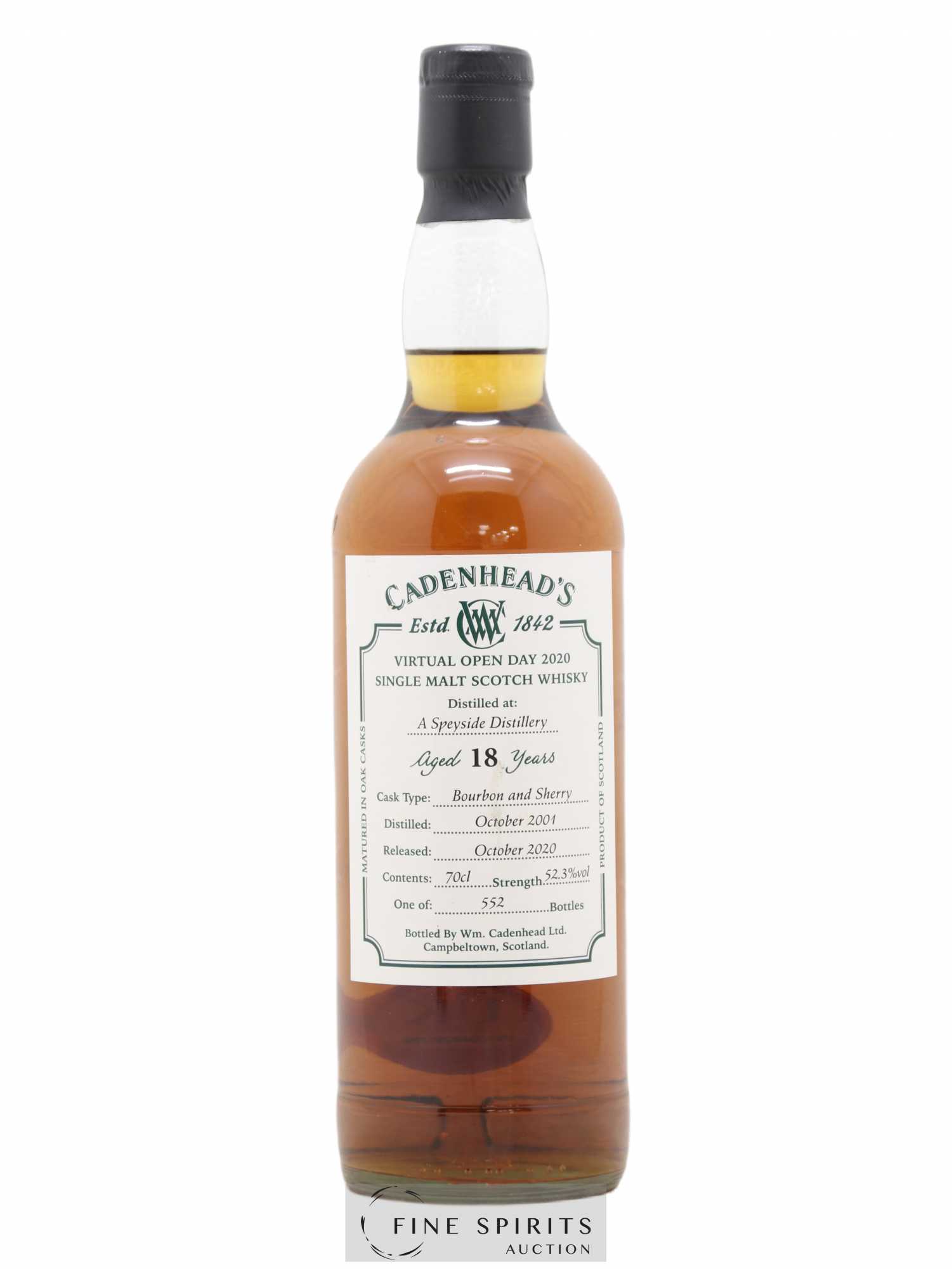 Cadenhead's 18 years 2001 Of. A Speyside Distillery One of 552 - bottled 2020 Virtual Open Day 2020