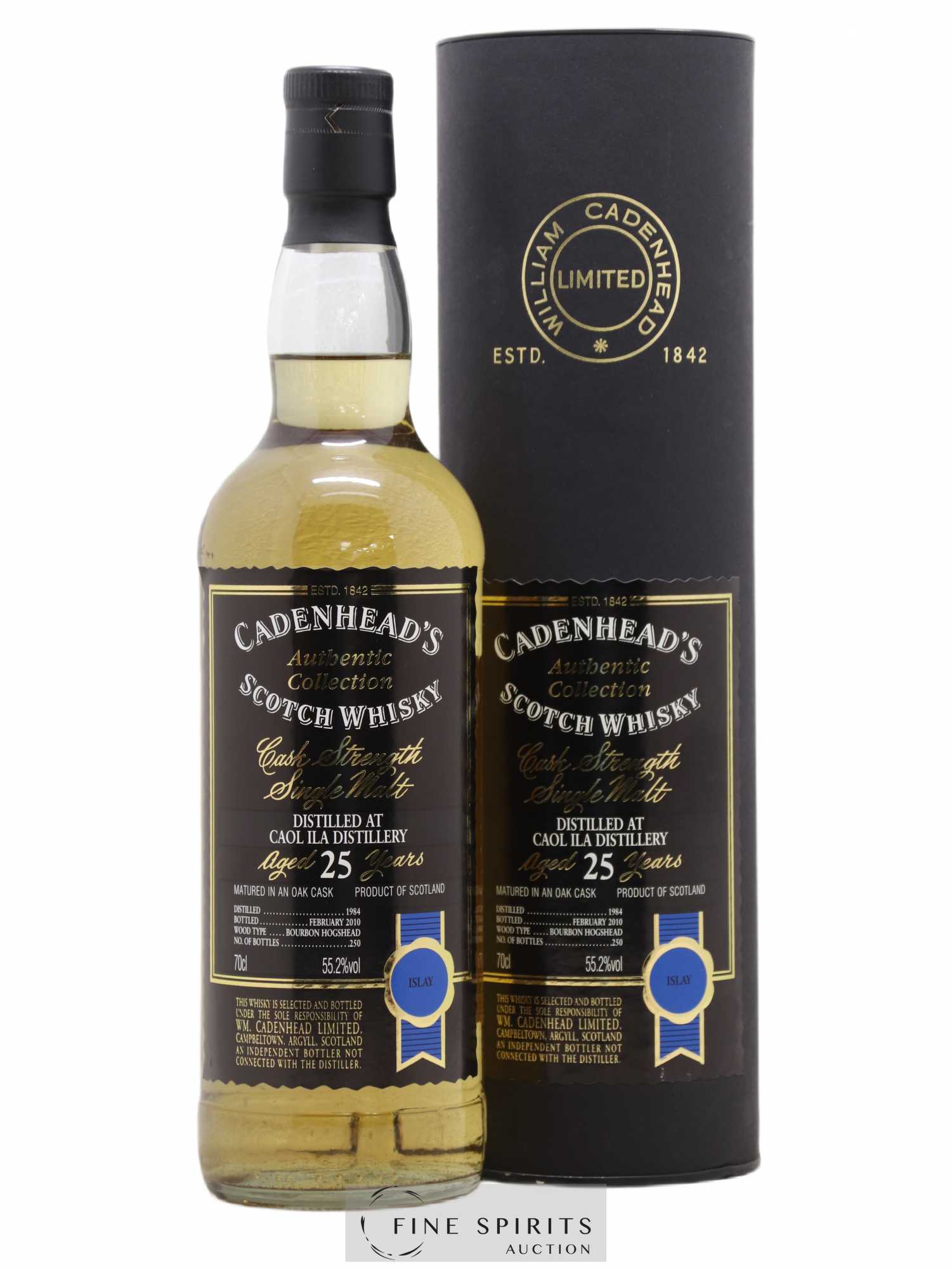 Caol Ila 25 years 1984 Cadenhead's Bourbon Hogshead - One of 250 - bottled 2010 Authentic Collection