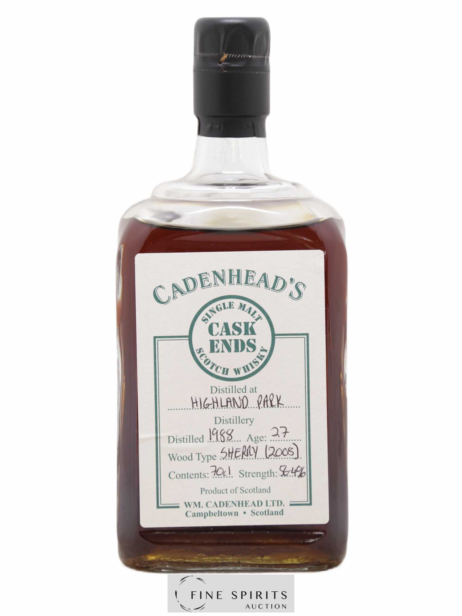 Highland Park 27 years 1988 Cadenhead's Cask Ends Sherry Wood