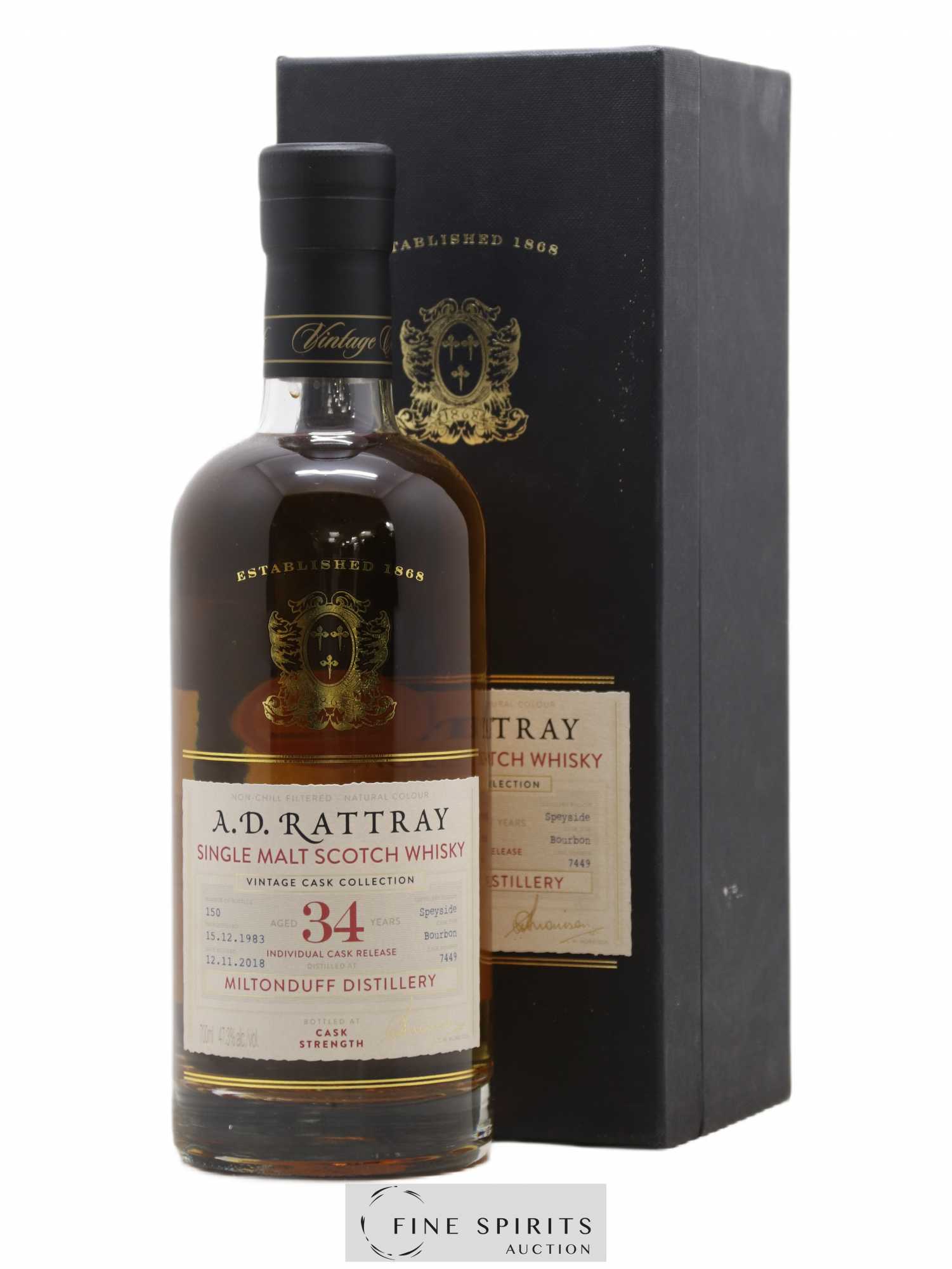 Miltonduff 34 years 1983 Of. A.D. Rattray Cask n°7449 - One of 150 - bottled 2018 Vintage Cask Collection