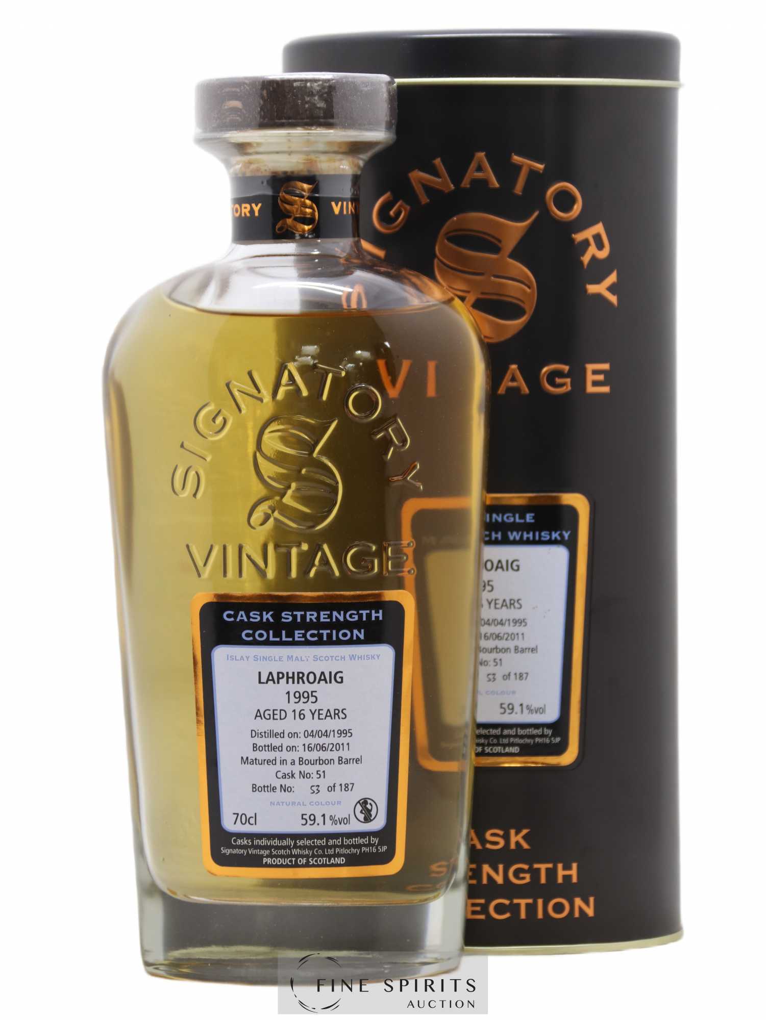 Laphroaig 16 years 1995 Signatory Vintage Cask n°51 - One of 187 - bottled 2011 Cask Strength Collection