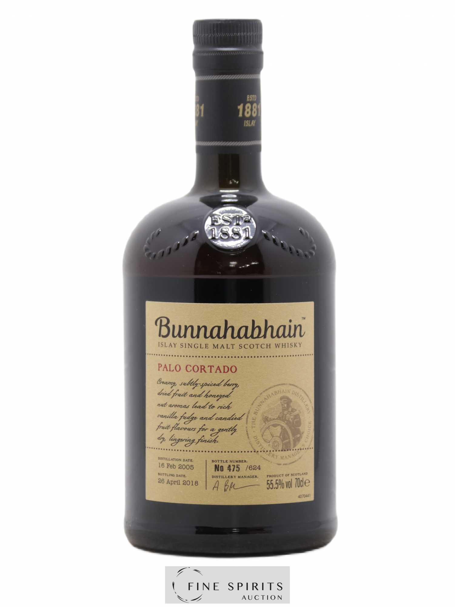 Bunnahabhain 2005 Of. Palo Cortado One of 624 - bottled 2018