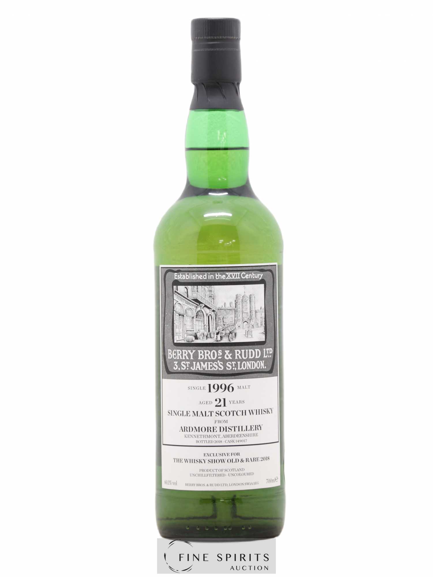 Ardmore 21 years 1996 Berry Bros & Rudd Cask n°149017 - bottled 2018 Whisky Show Old & Rare