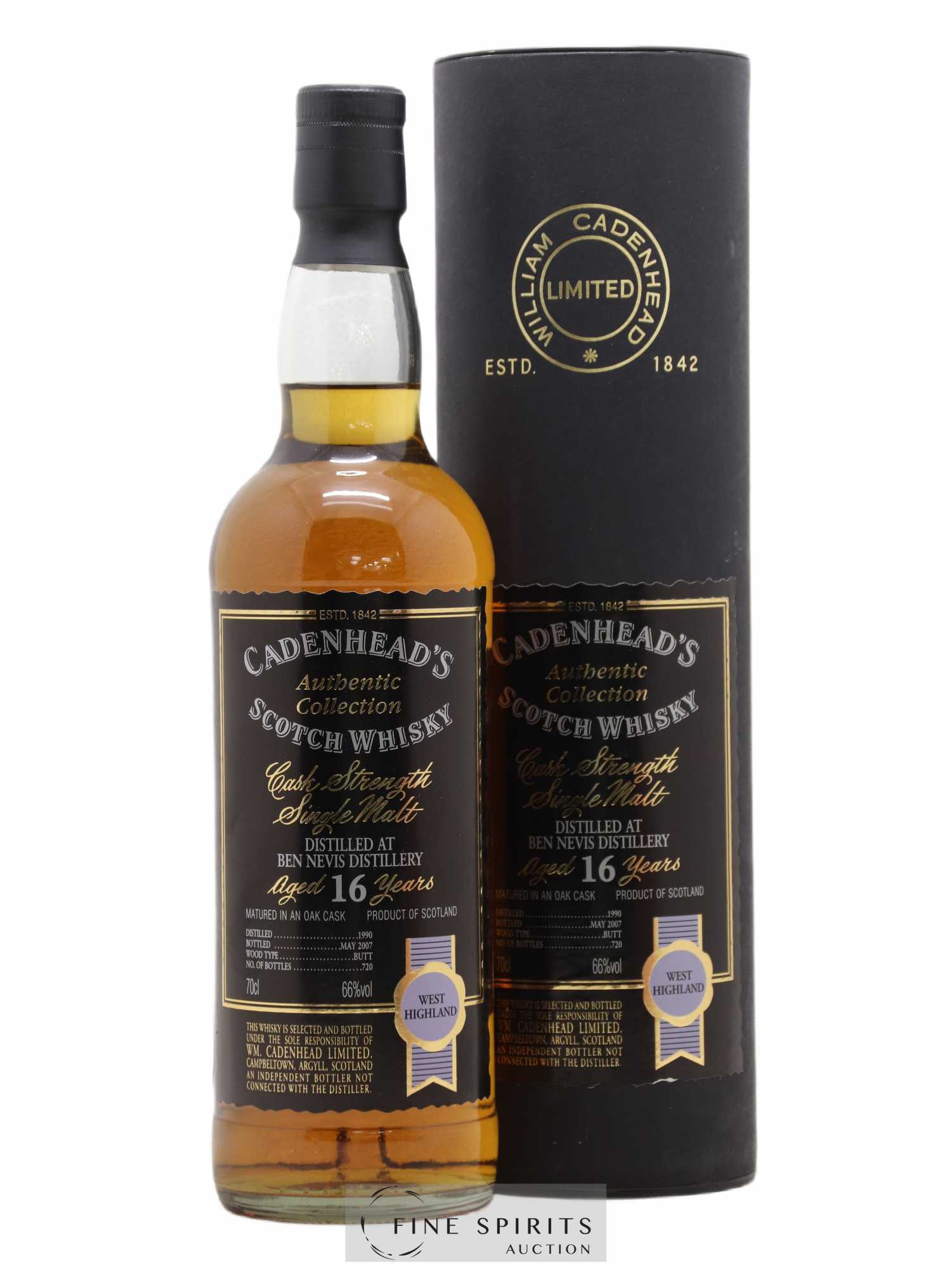 Ben Nevis 16 years 1990 Cadenhead's One of 720 - bottled 2007 Authentic Collection