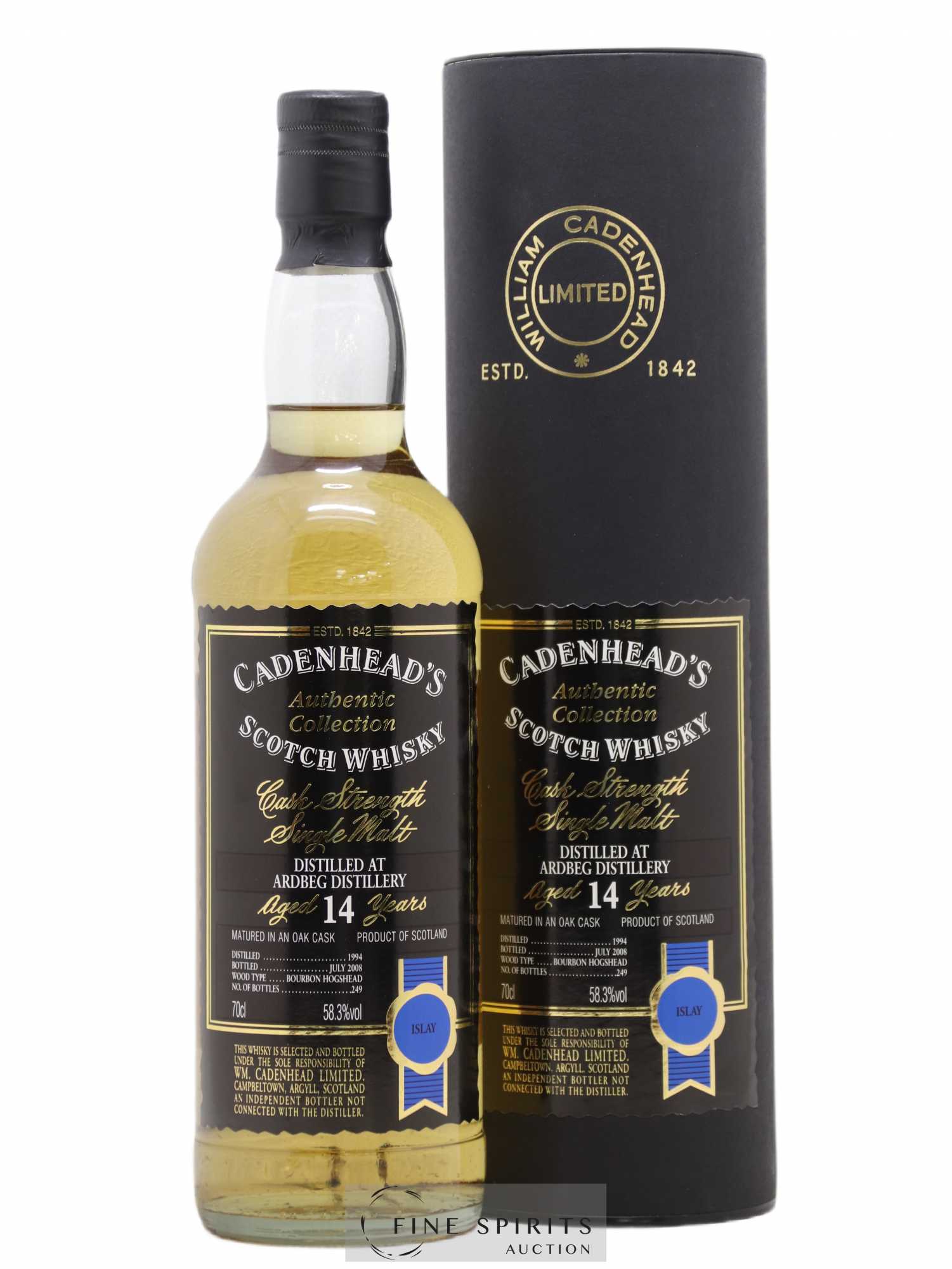 Ardbeg 14 years 1994 Cadenhead's Bourbon Hogshead - One of 249 - bottled 2008 Authentic Collection