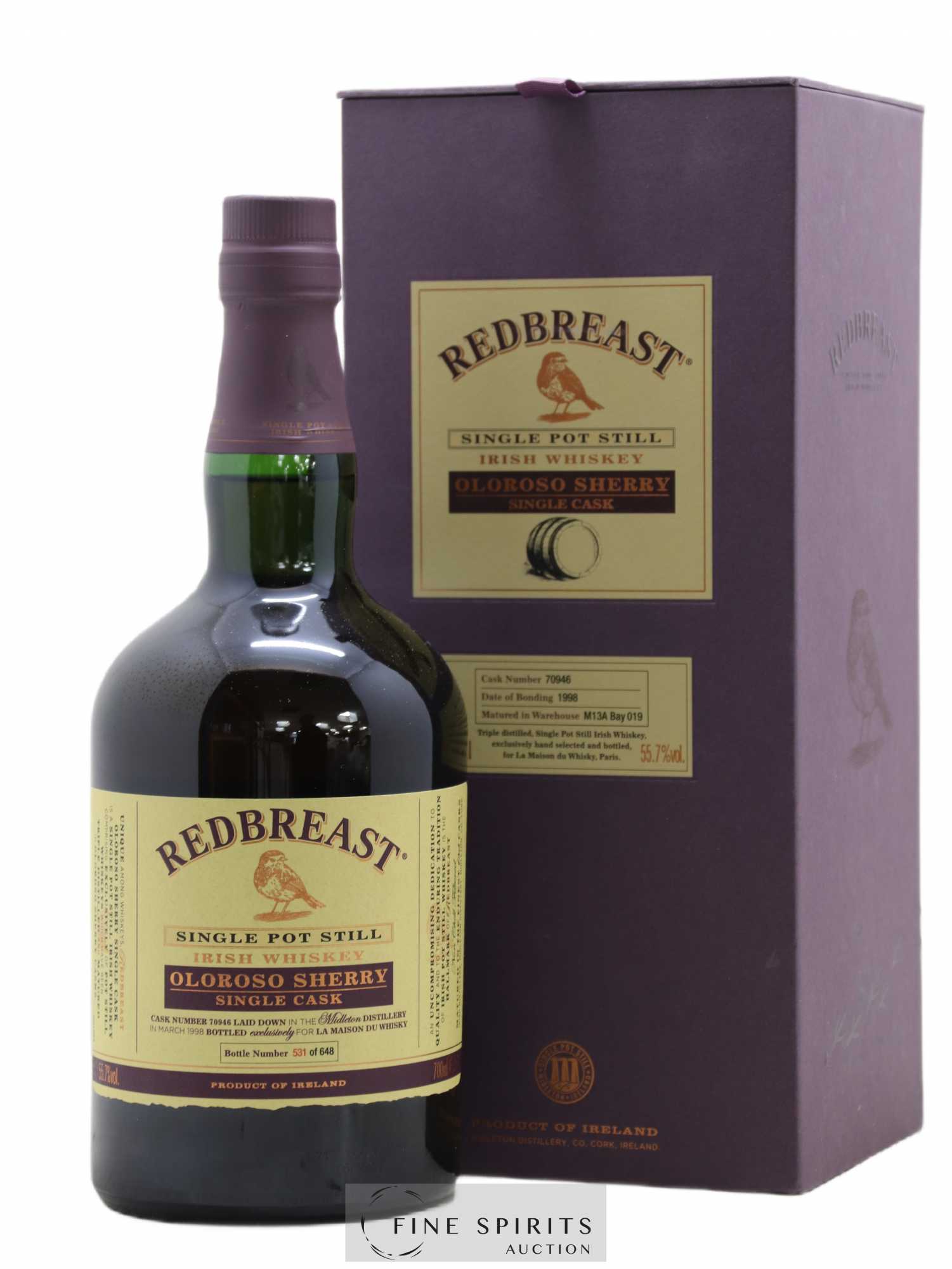 Redbreast 1998 Of. Oloroso Sherry Single Cask n°70946 - One of 648 LMDW