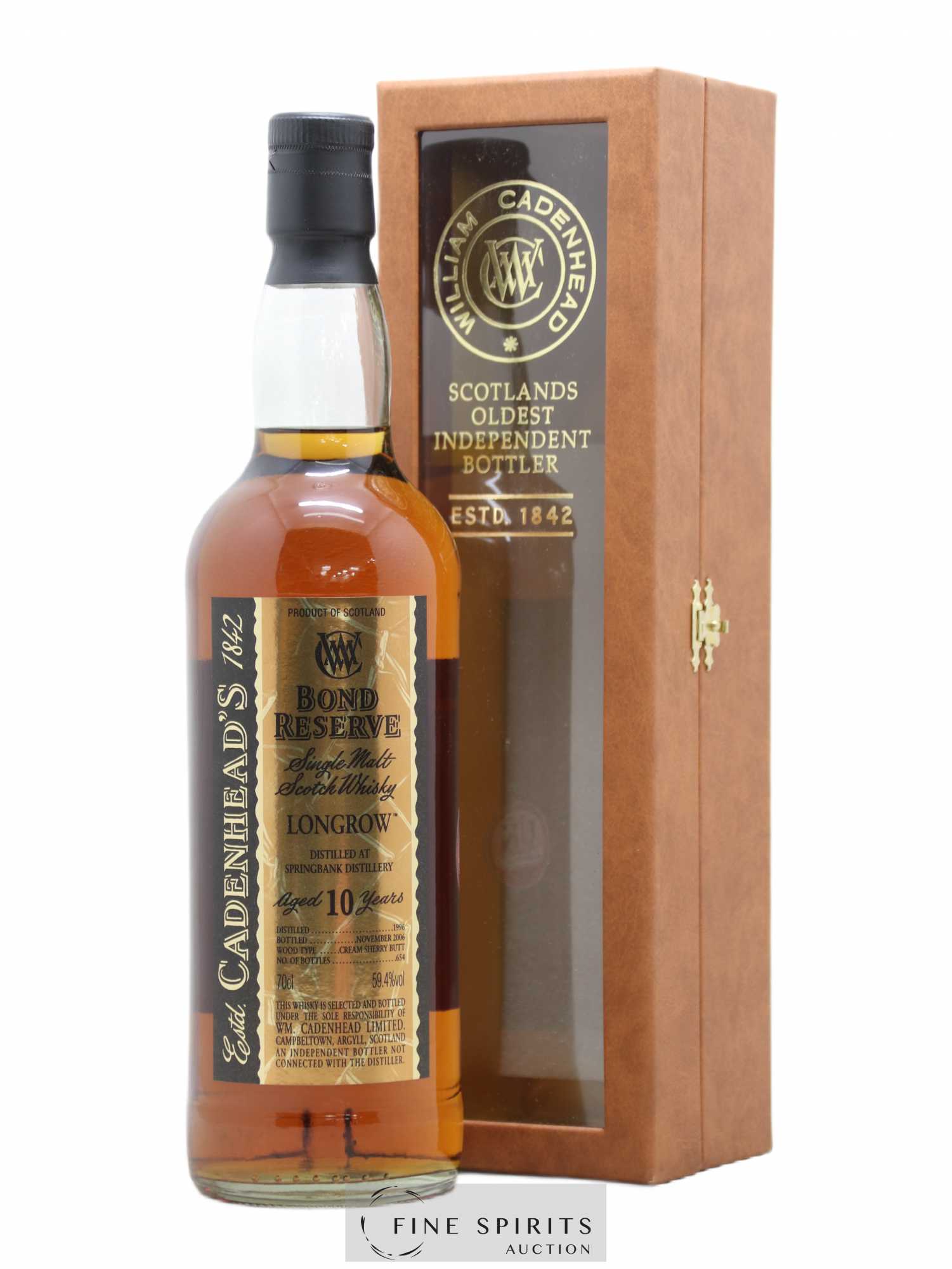 Longrow 10 years 1996 Cadenhead's Bond Reserve Cream Sherry Butt - One of 654 - bottled 2006