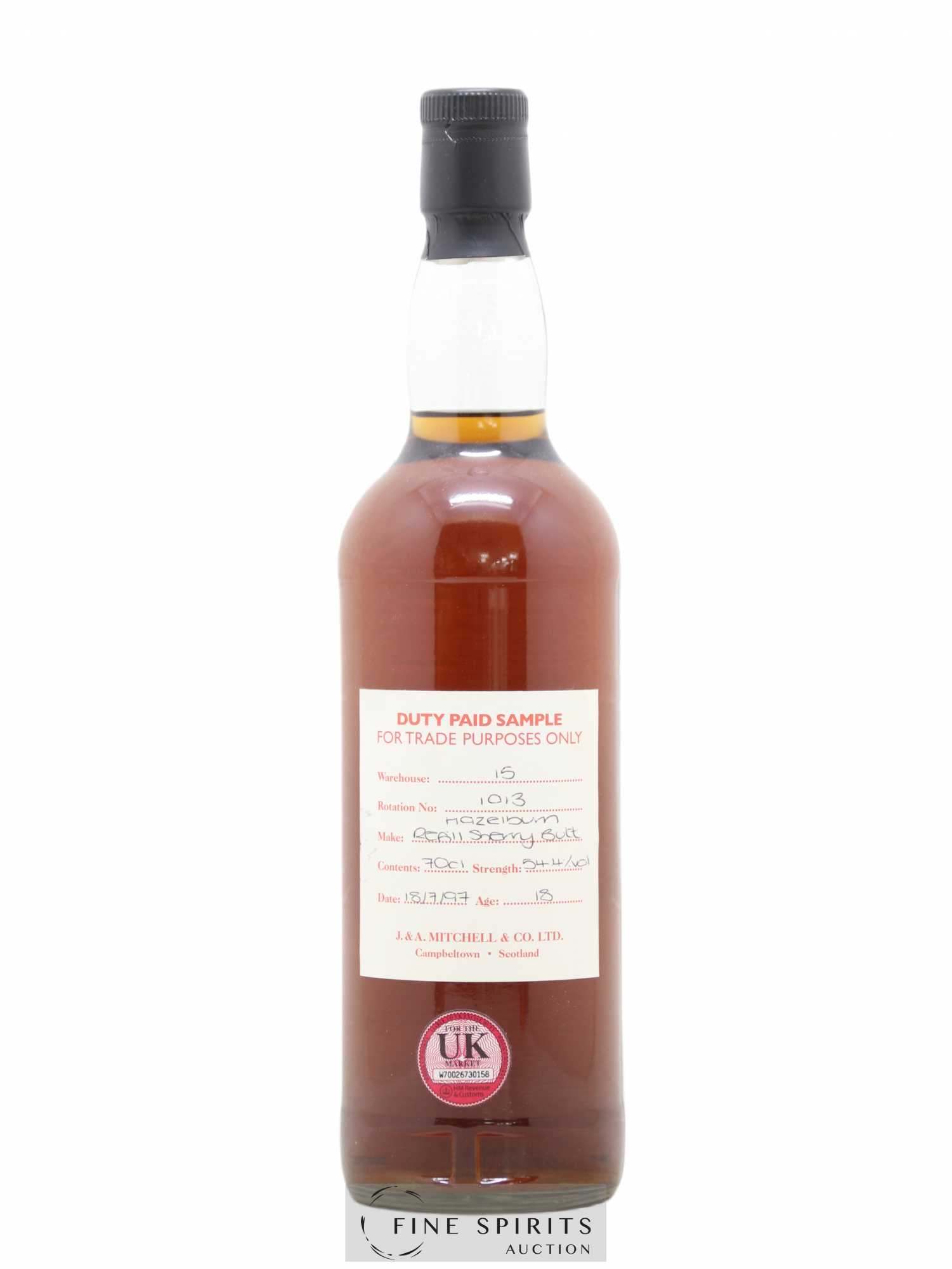 Hazelburn 18 years 1997 Of. Duty Paid Sample Warehouse 15 - Rotation 1013