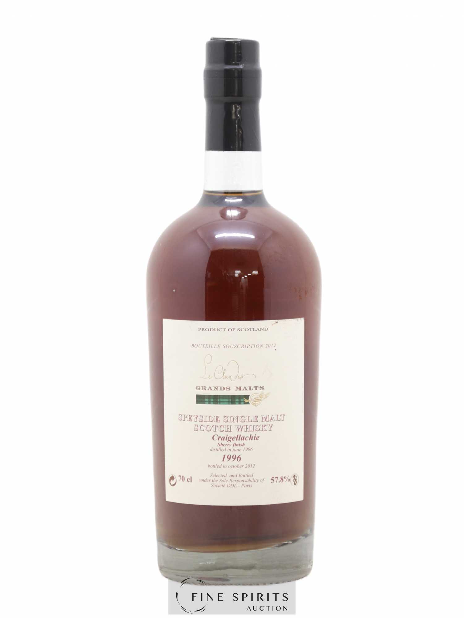 Craigellachie 1996 DDL Sherry Finish - bottled 2012 Souscription 2012 Le Clan des Grands Malts