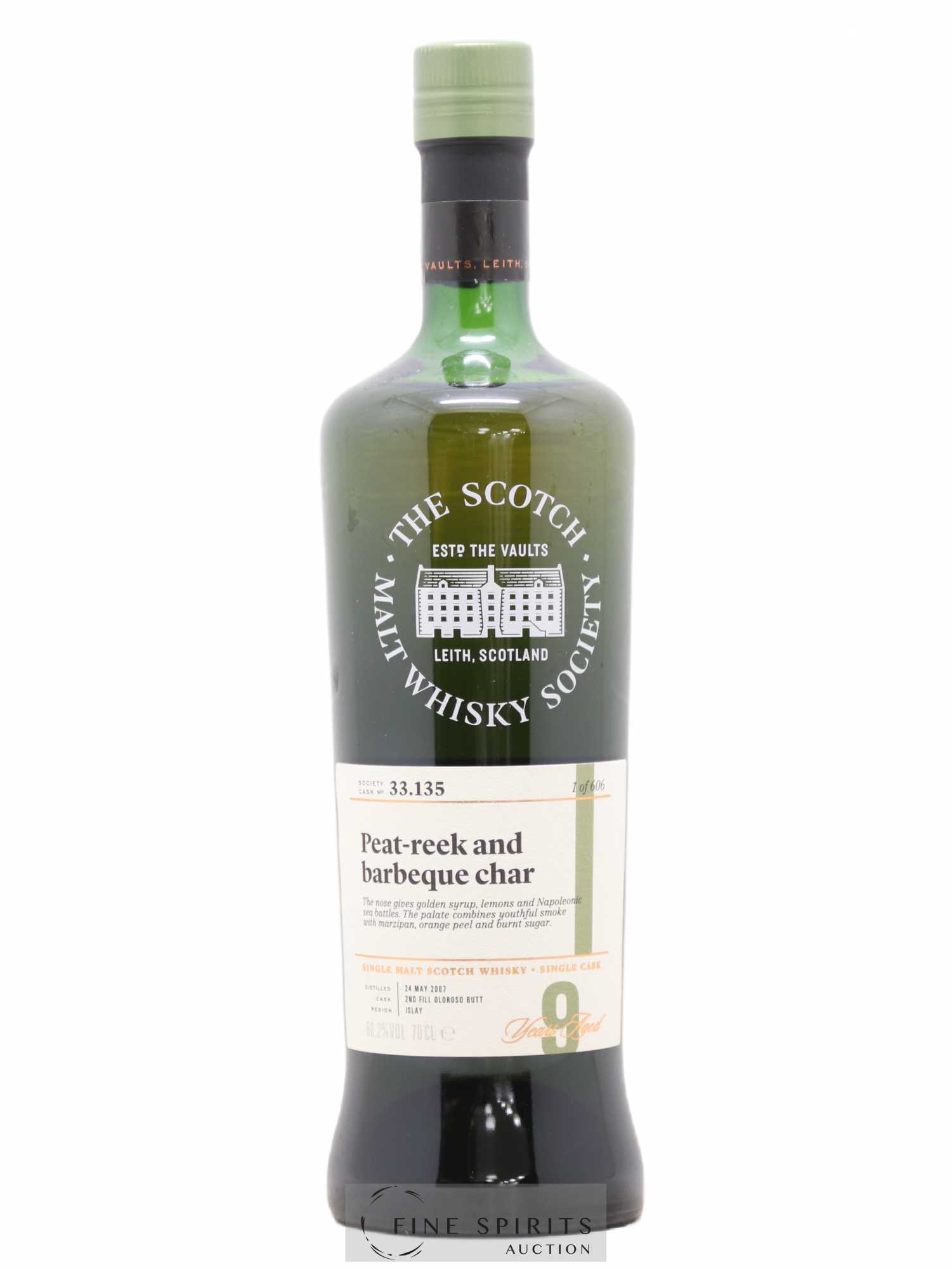 Peat-Reek and Barbeque Char 9 years 2007 The Scotch Malt Whisky Society Cask n°33.135 - One of 606