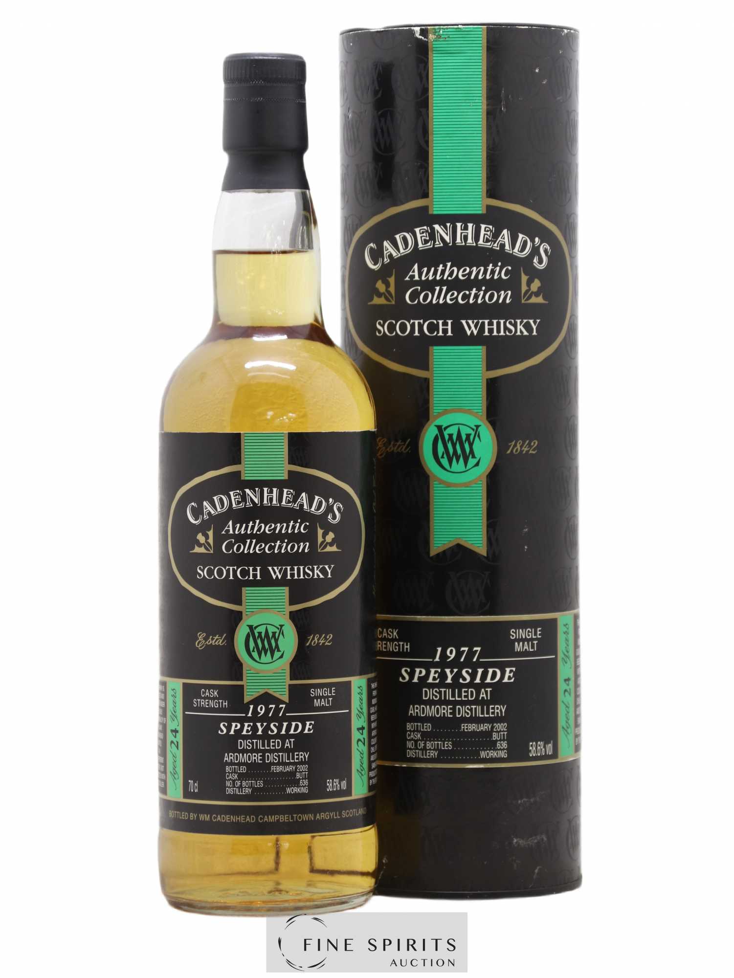 Ardmore 24 years 1977 Cadenhead's One of 636 - bottled 2002 Authentic Collection