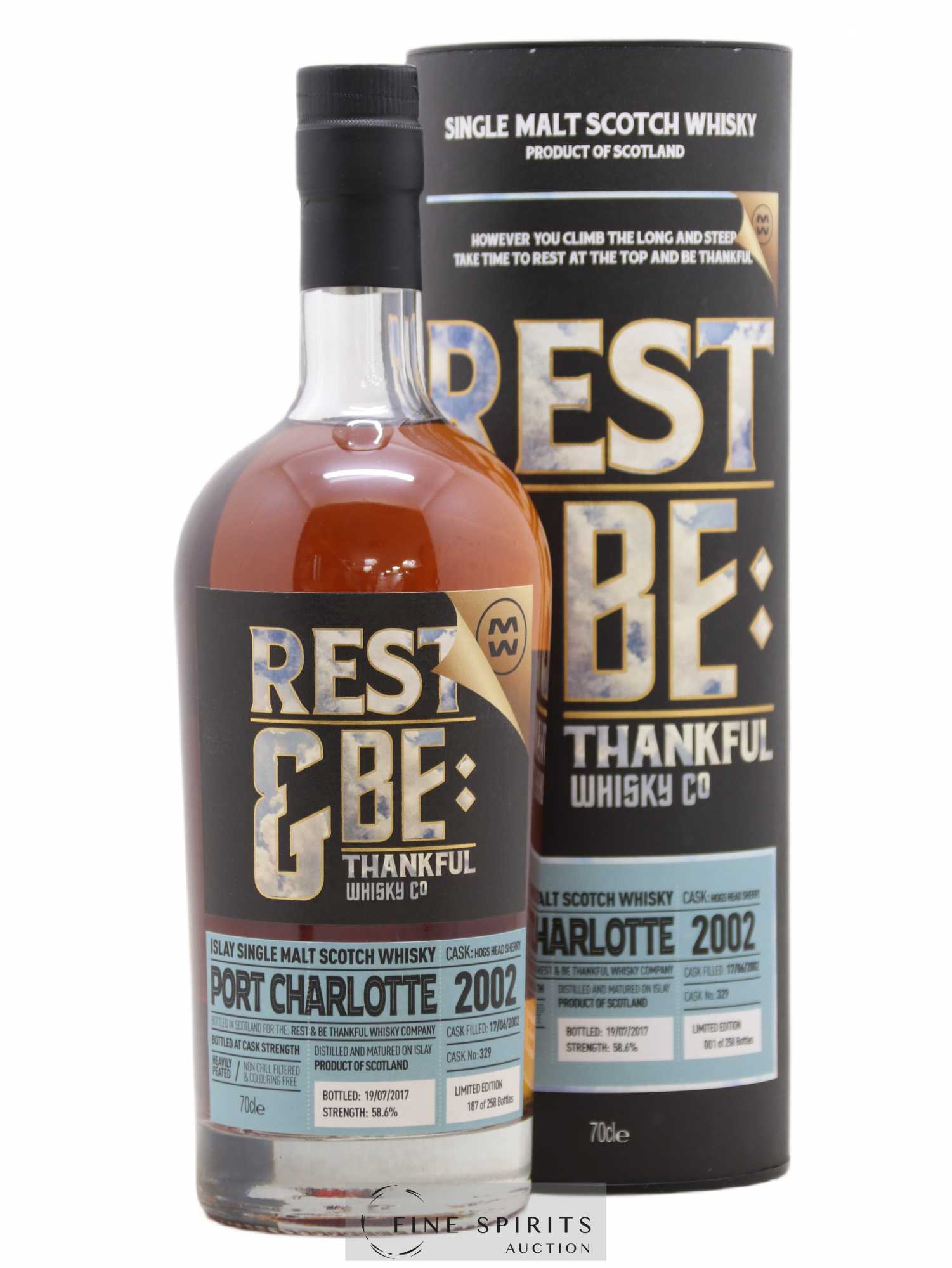 Port Charlotte 2002 Rest & Be Thankful Cask n°329 - One of 258 - bottled 2017 LMDW Limited Edition