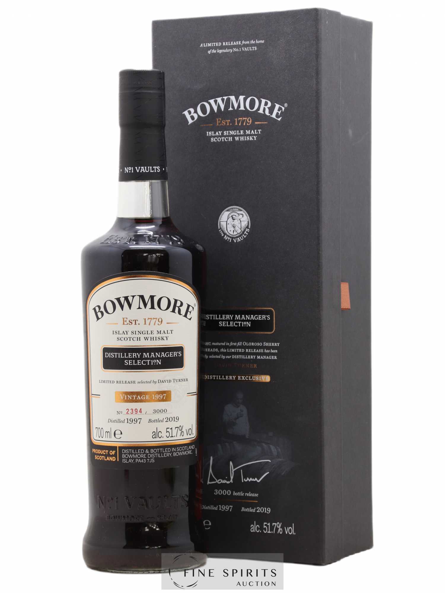 Bowmore 1997 Of. Vintage One of 3000 - bottled 2019 Distillery Manager's Selection