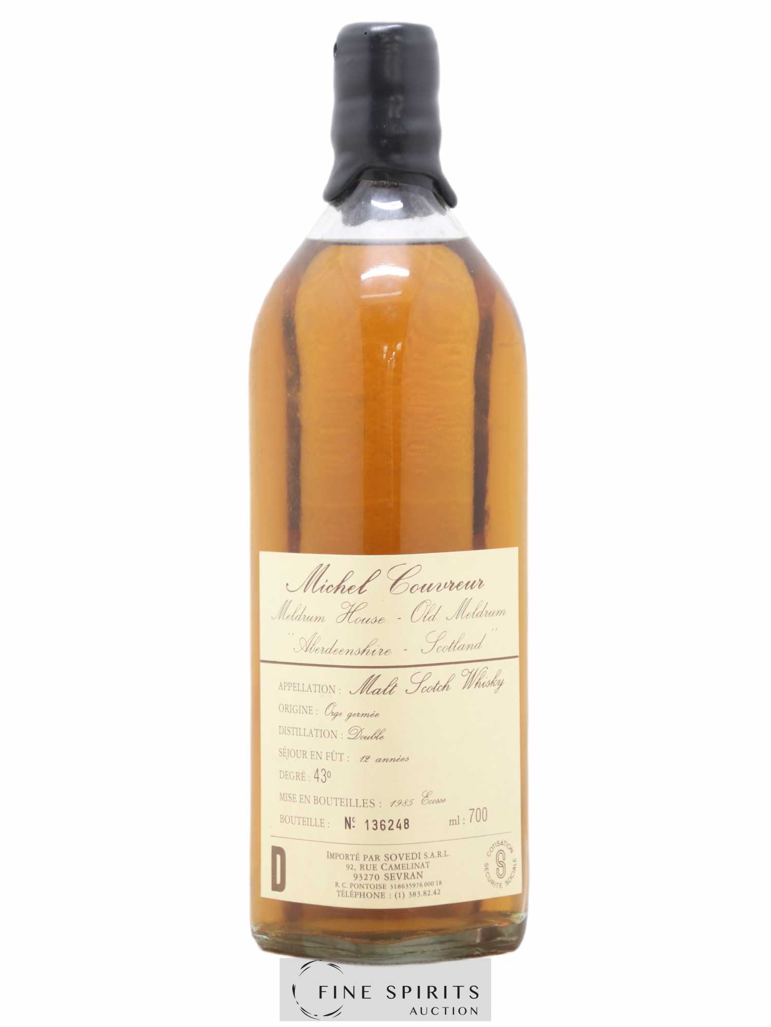 Michel Couvreur 12 years Of. Aberdeenshire bottled 1985 Sovedi Import