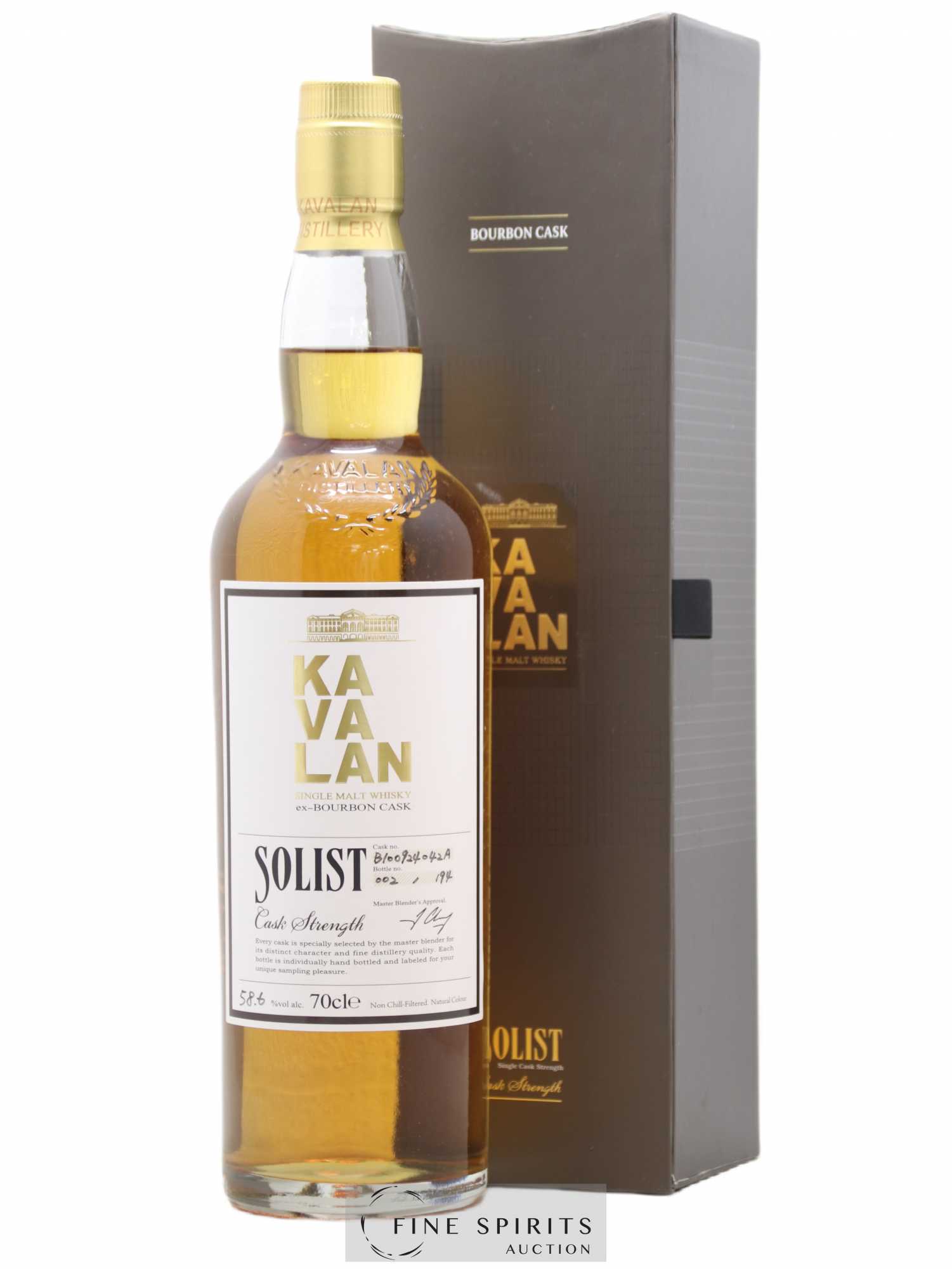 Kavalan Of. Solist ex-Bourbon Cask Cask n°B100924042A - One of 194 - bottled 2015 Cask Strength