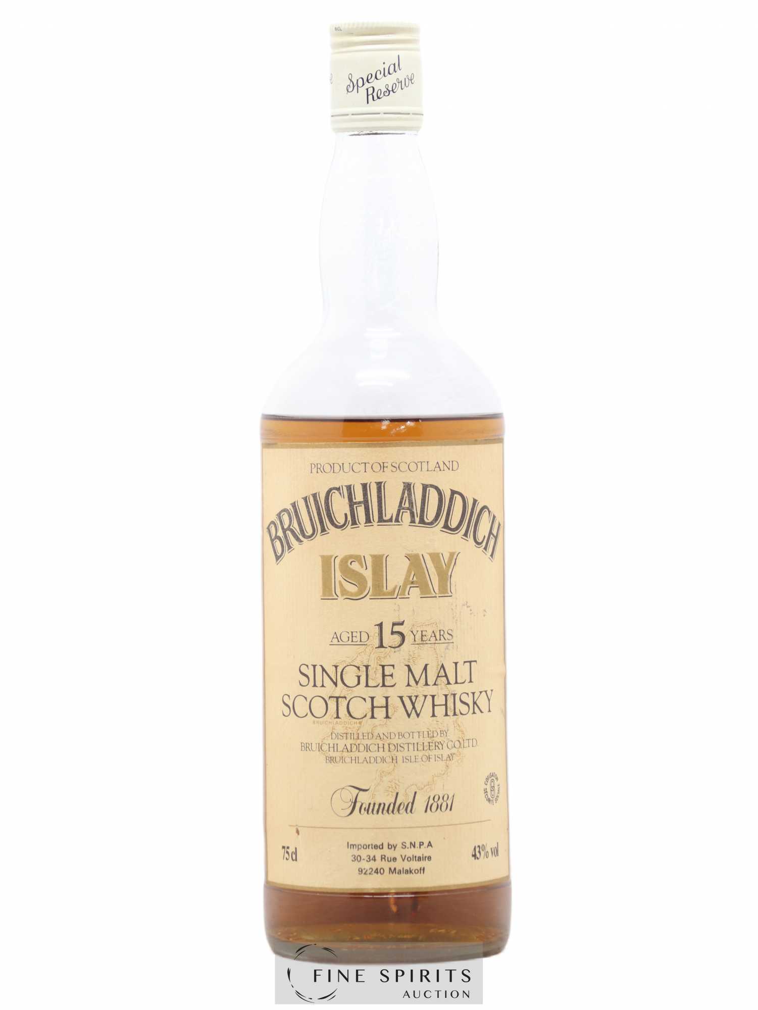 Bruichladdich 15 years Of. Double Gold Award SNPA Import