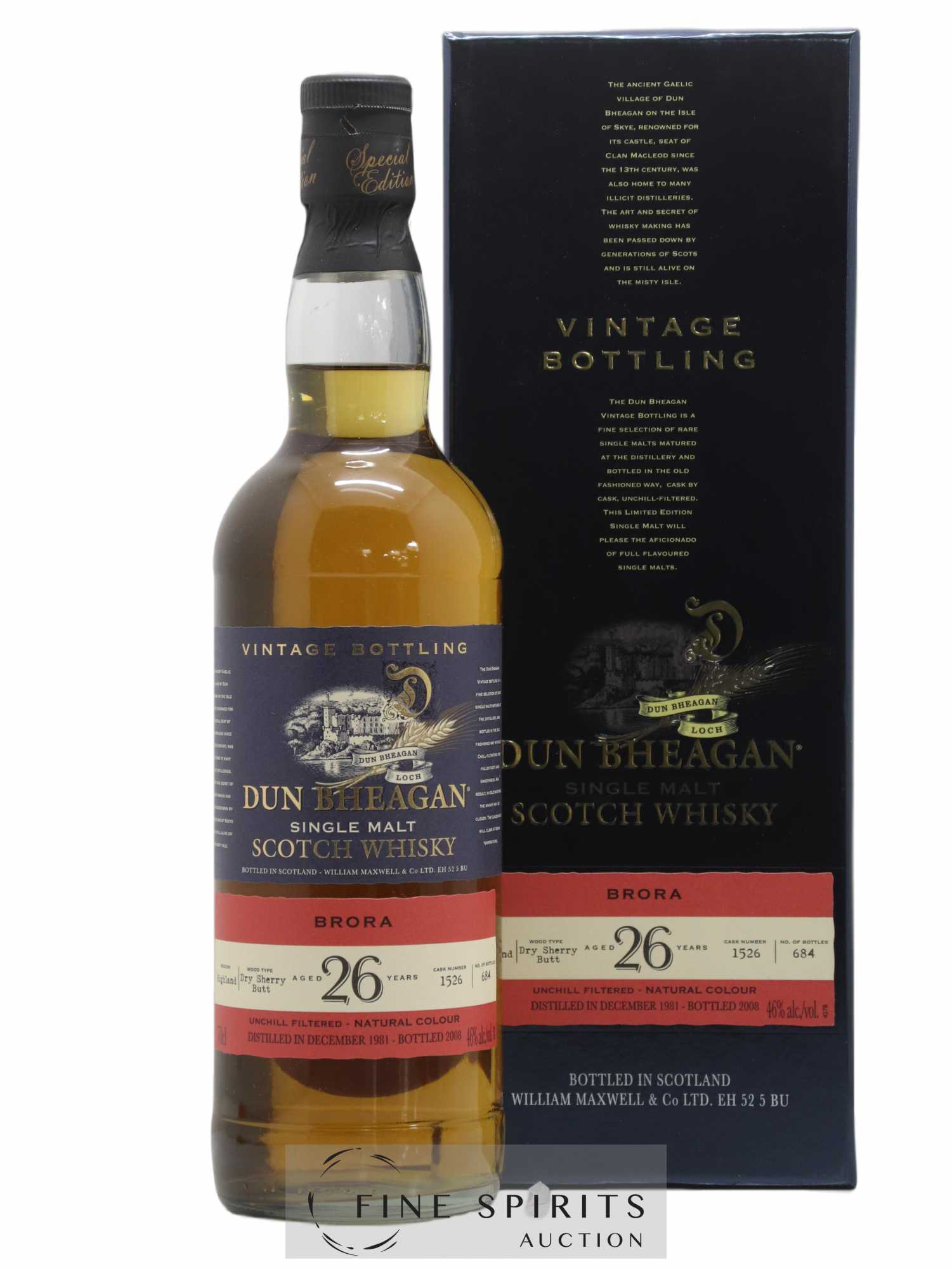 Brora 26 years 1981 Dun Bheagan Cask n°1526 - One of 684 - bottled 2008 Vintage Bottling