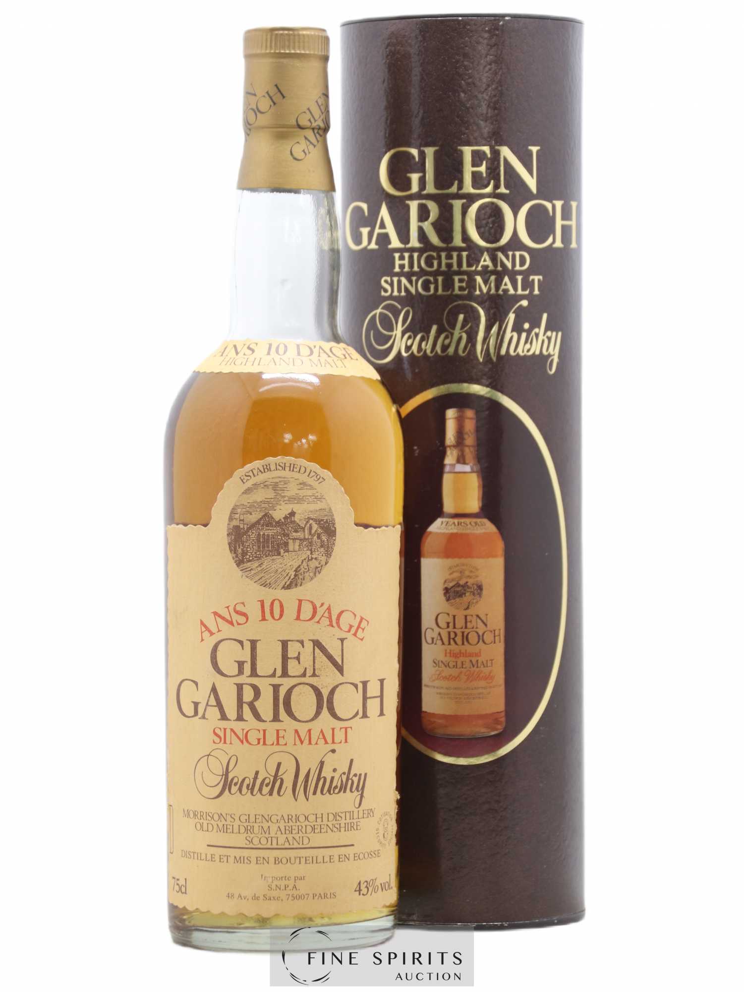 Glen Garioch 10 years Of. Morrison's Glen Garioch Distillery SNPA Import Highland Malt Parchment Label