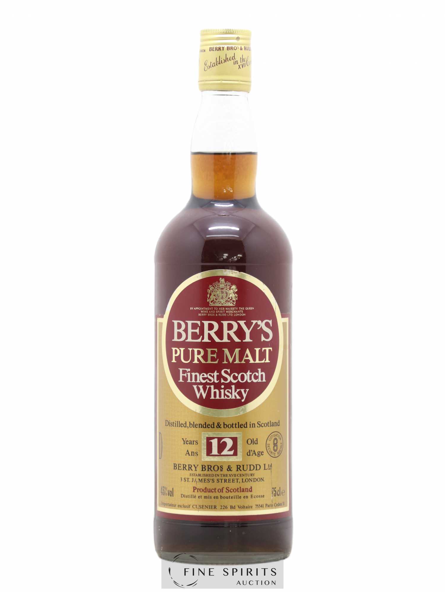 Berry's 12 years Berry Bros & Rudd Finest Scotch Whisky Pure Malt