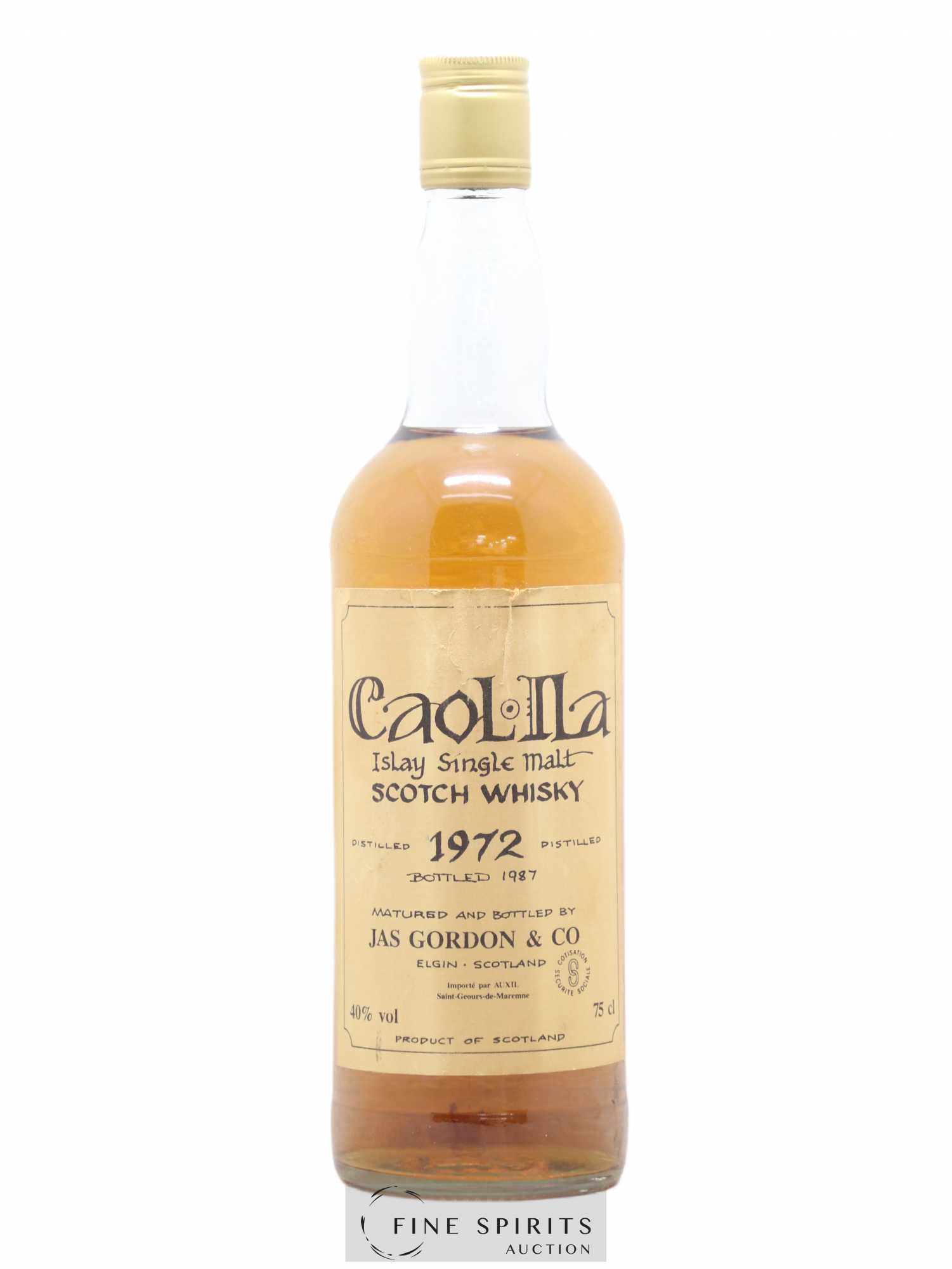 Caol Ila 1972 Jas. Gordon & Co bottled 1987 Auxil Import