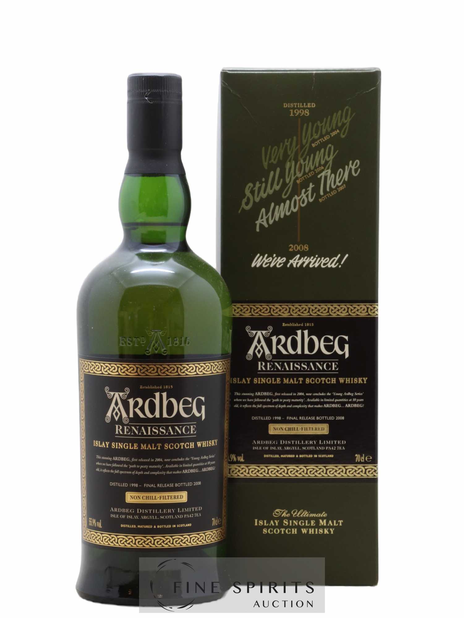 Ardbeg 10 years 1998 Of. Renaissance Non Chill-Filtered - bottled 2008