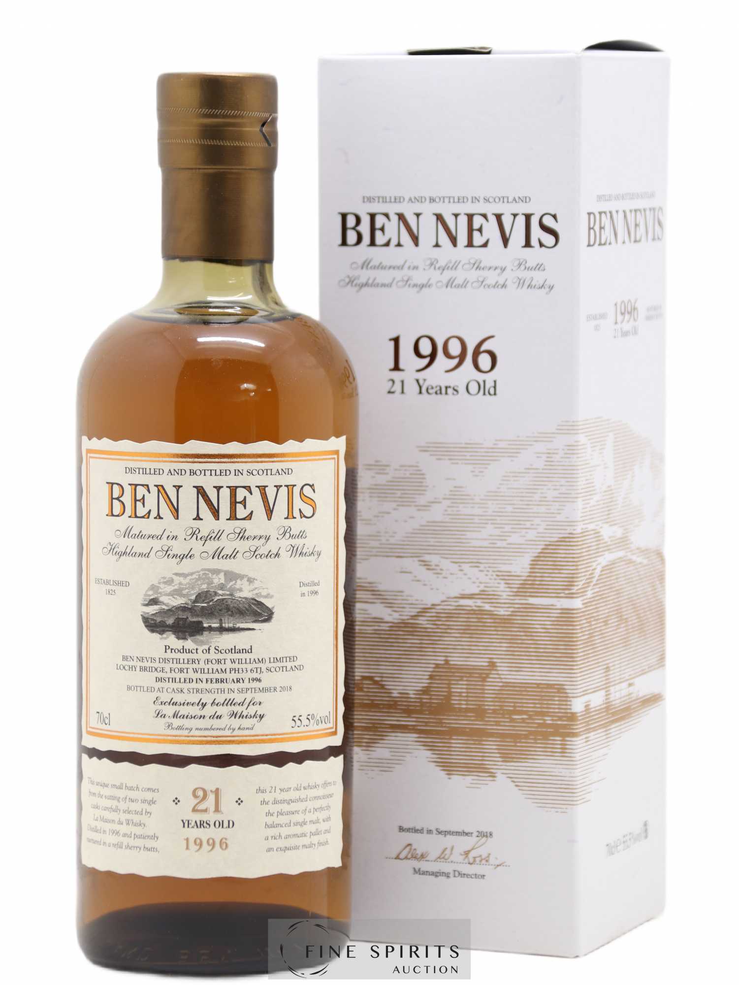 Ben Nevis 21 years 1996 Of. Sherry Butts - One of 1049 - bottled 2018 LMDW