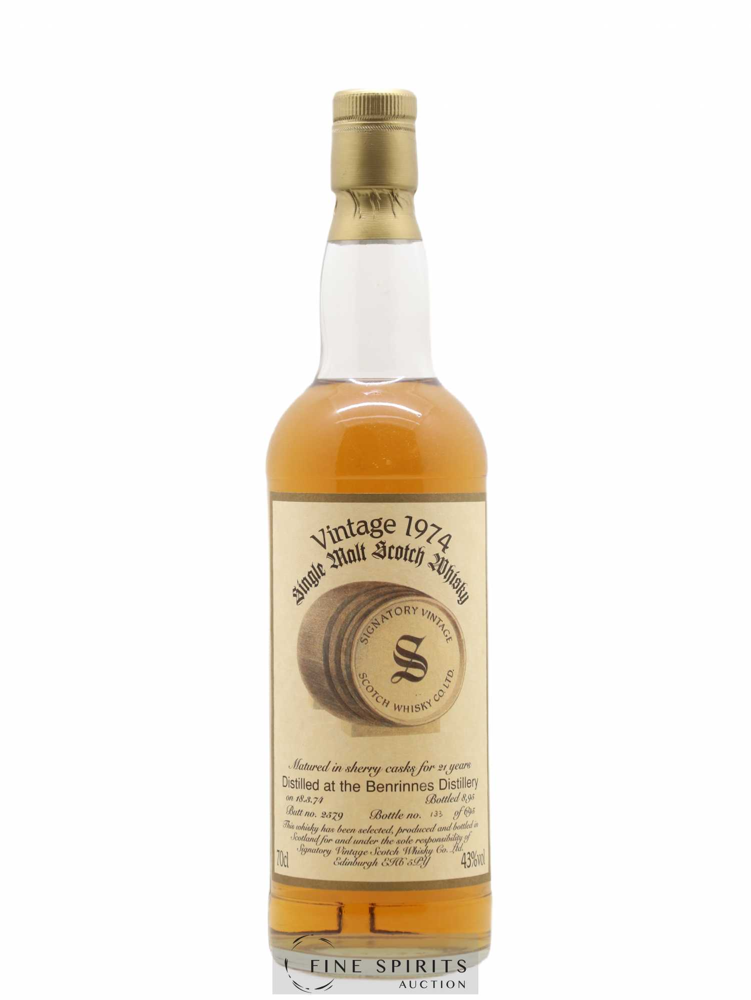 Benrinnes 21 years 1974 Signatory Vintage Butt n°2579 - One of 695 - bottled 1995