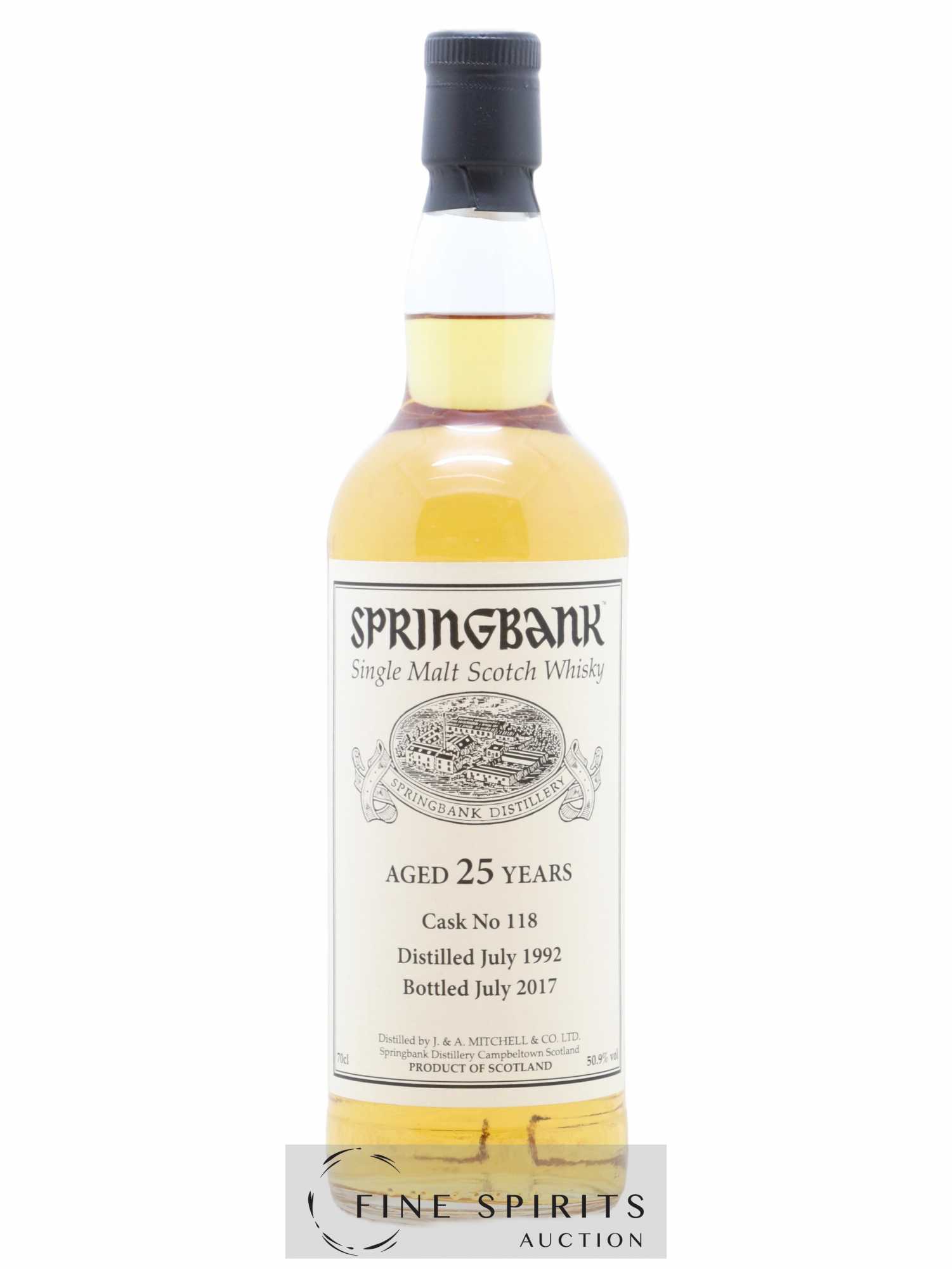 Springbank 25 years 1992 Of. Cask n°118 - bottled 2017