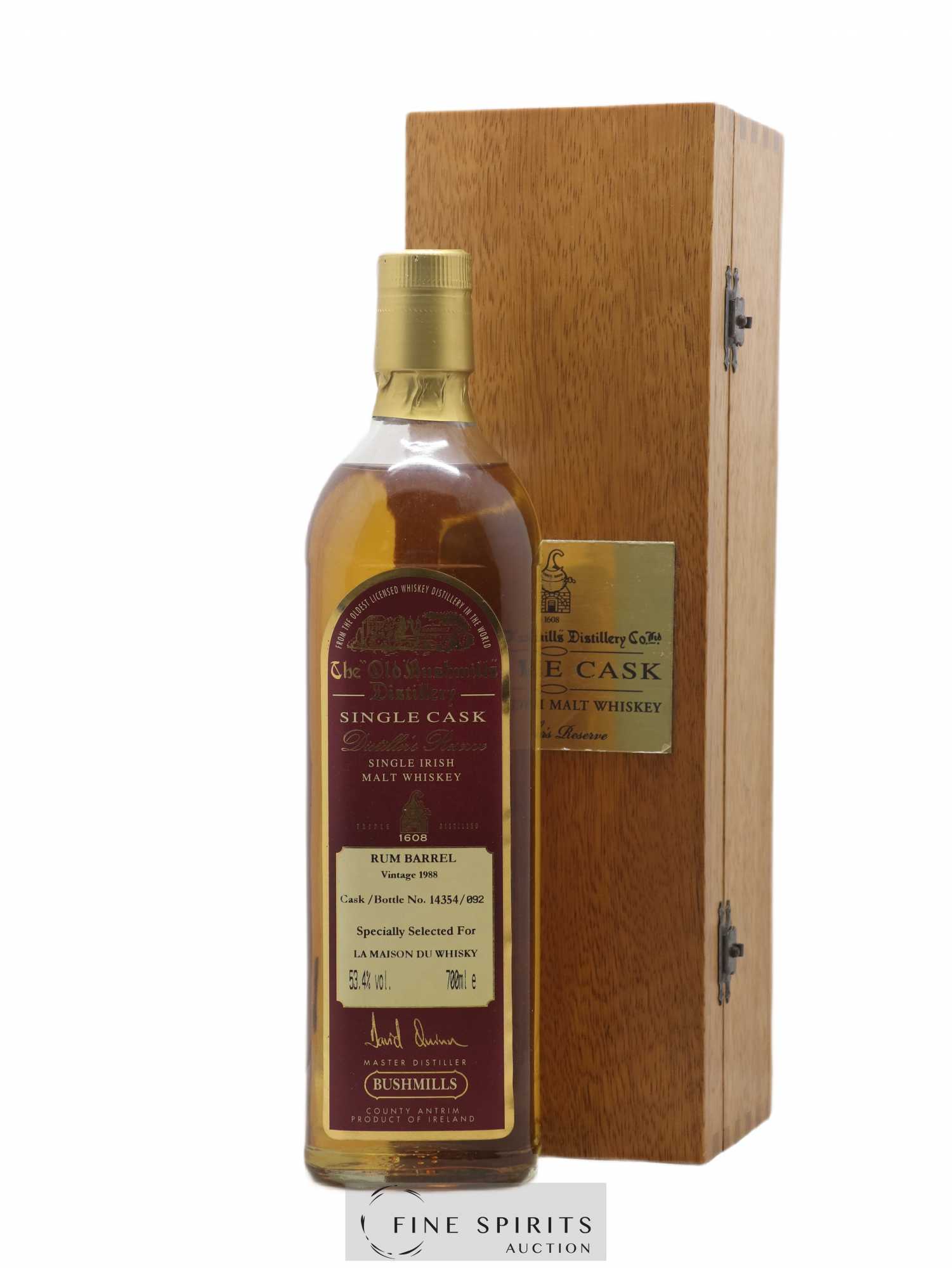 Bushmills 1988 Of. Rum Barrel Cask n°14354 LMDW Distiller's Reserve