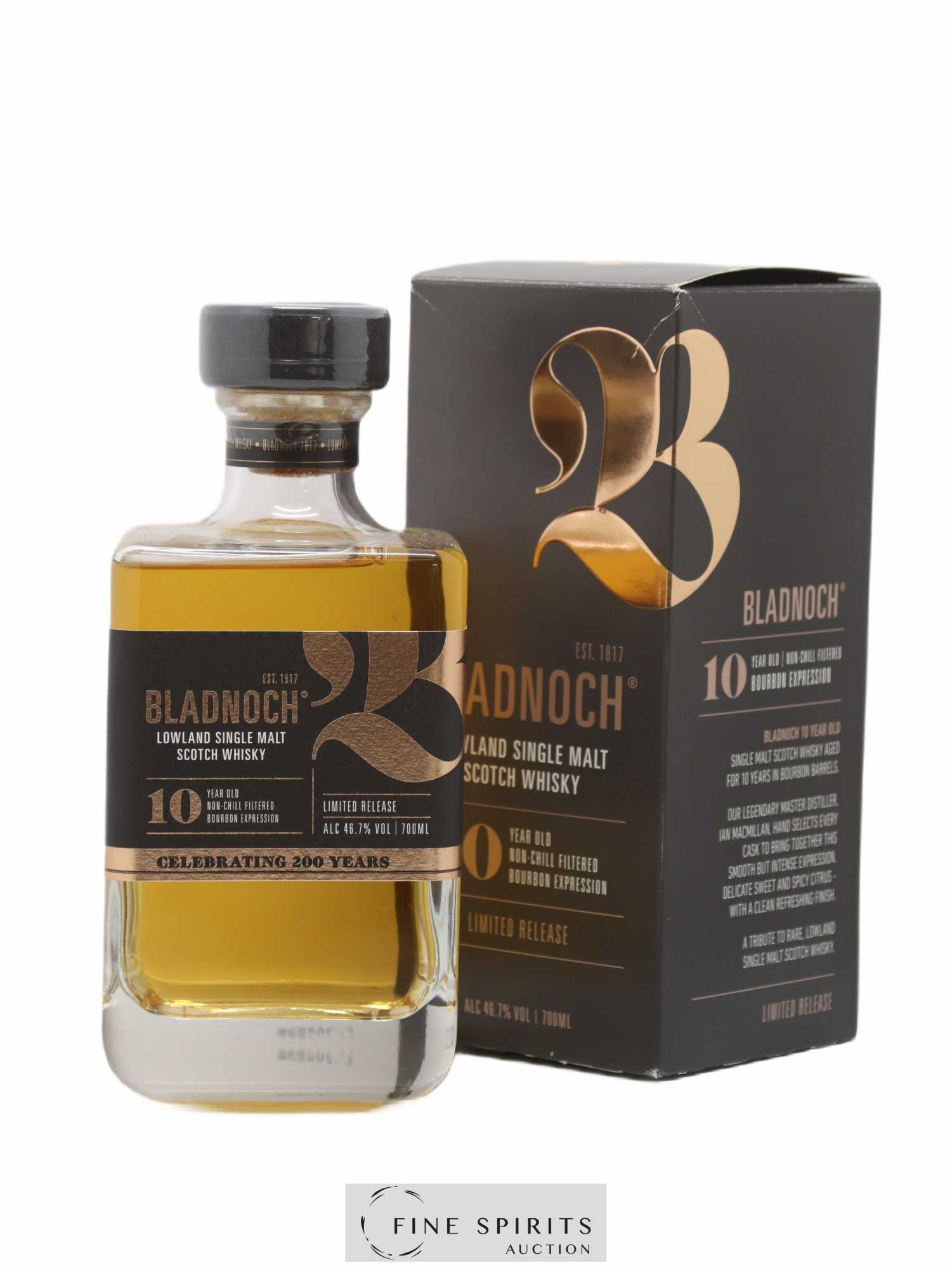 Bladnoch 10 years Of. Celebrating 200 years Non-Chill Filtered Bourbon Expression Limited Release