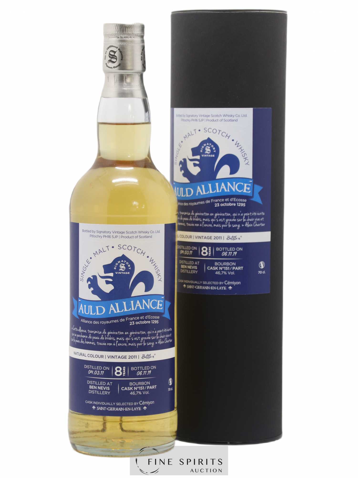 Ben Nevis 8 years 2011 Signatory Vintage Auld Alliance Cask n°151-PART - bottled 2019 Cémiyon