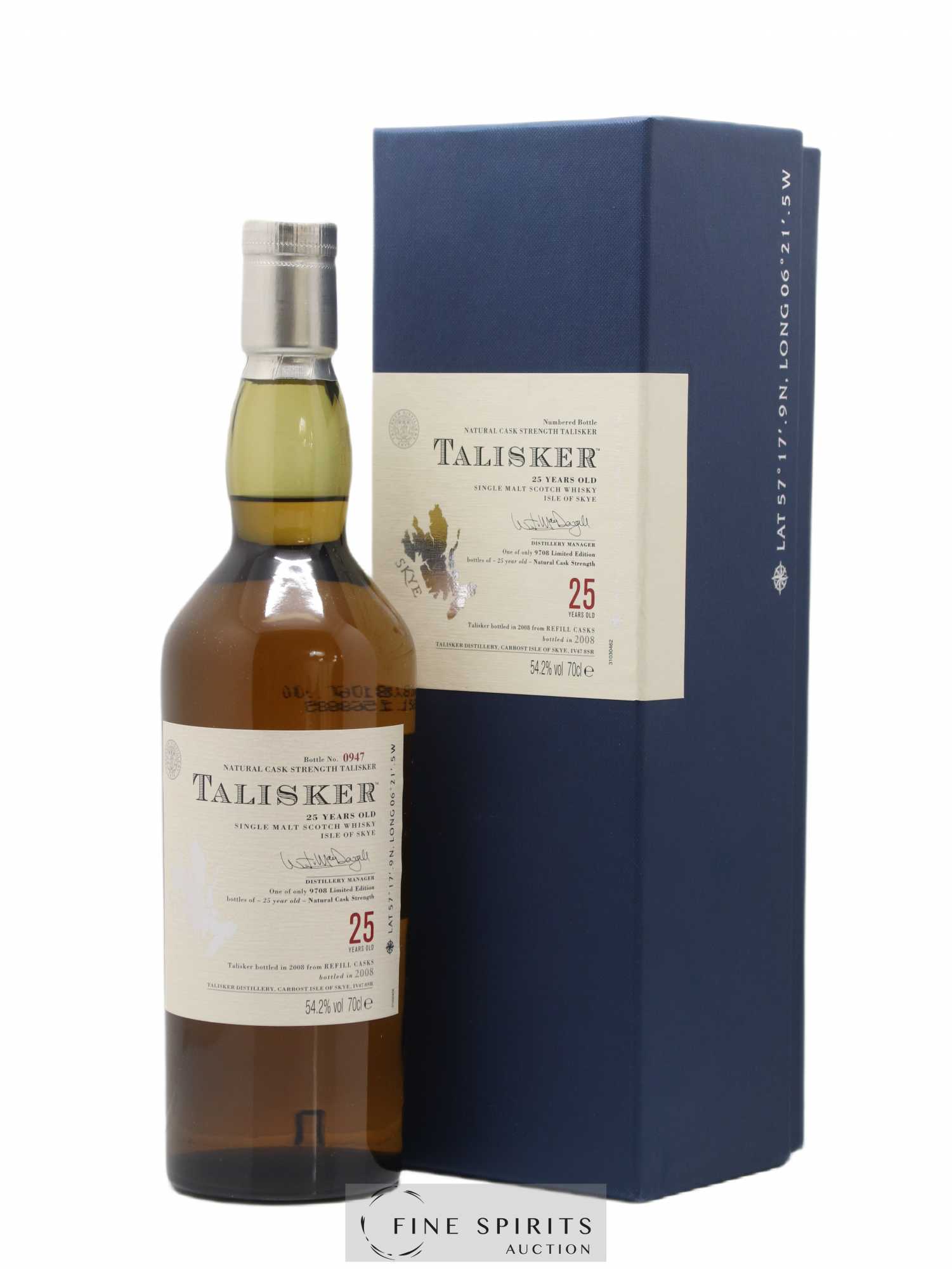 Talisker 25 years Of. Natural Cask Strength - One of 9708 - bottled 2008 Limited Edition