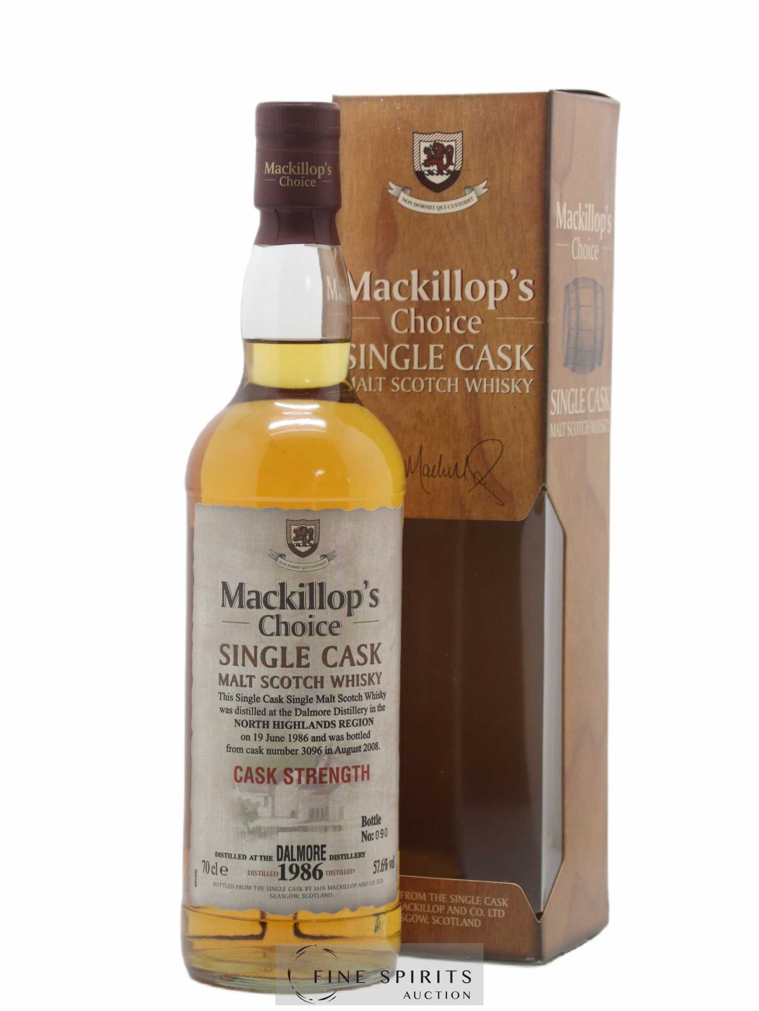 Dalmore 1986 MacKillop & Co. Mackillop's Choice Single Cask n°3096 - bottled 2008 Cask Strength