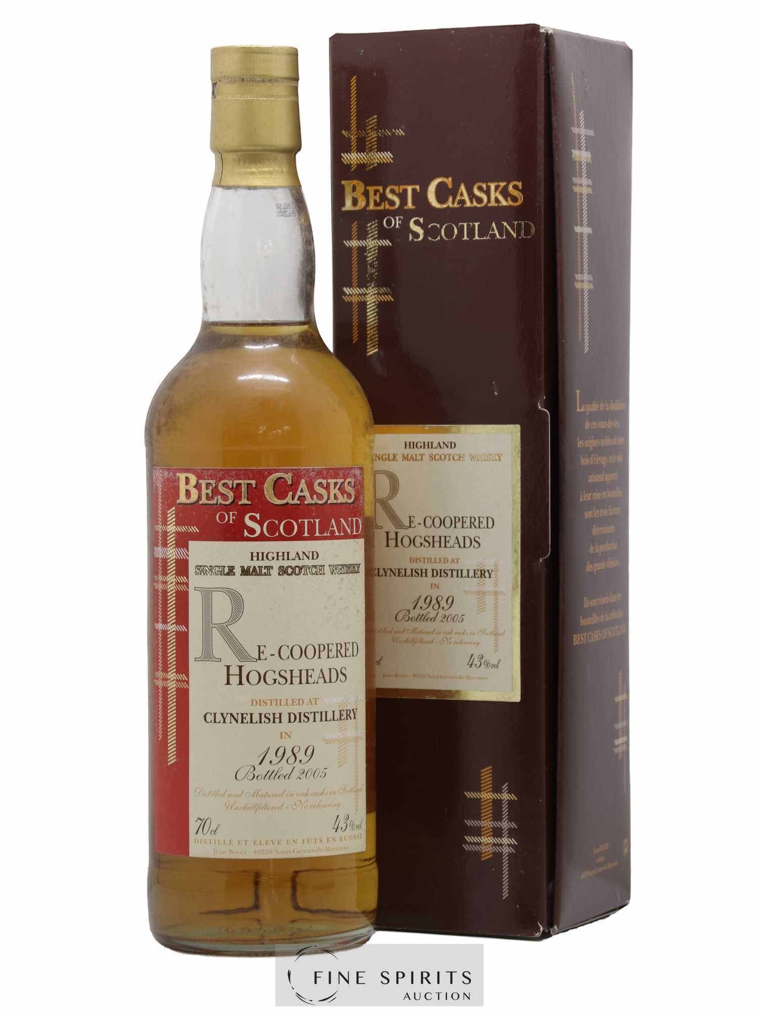 Clynelish 1989 Jean Boyer Re-Coopered Hogsheads bottled 2005 Best Casks of Scotland