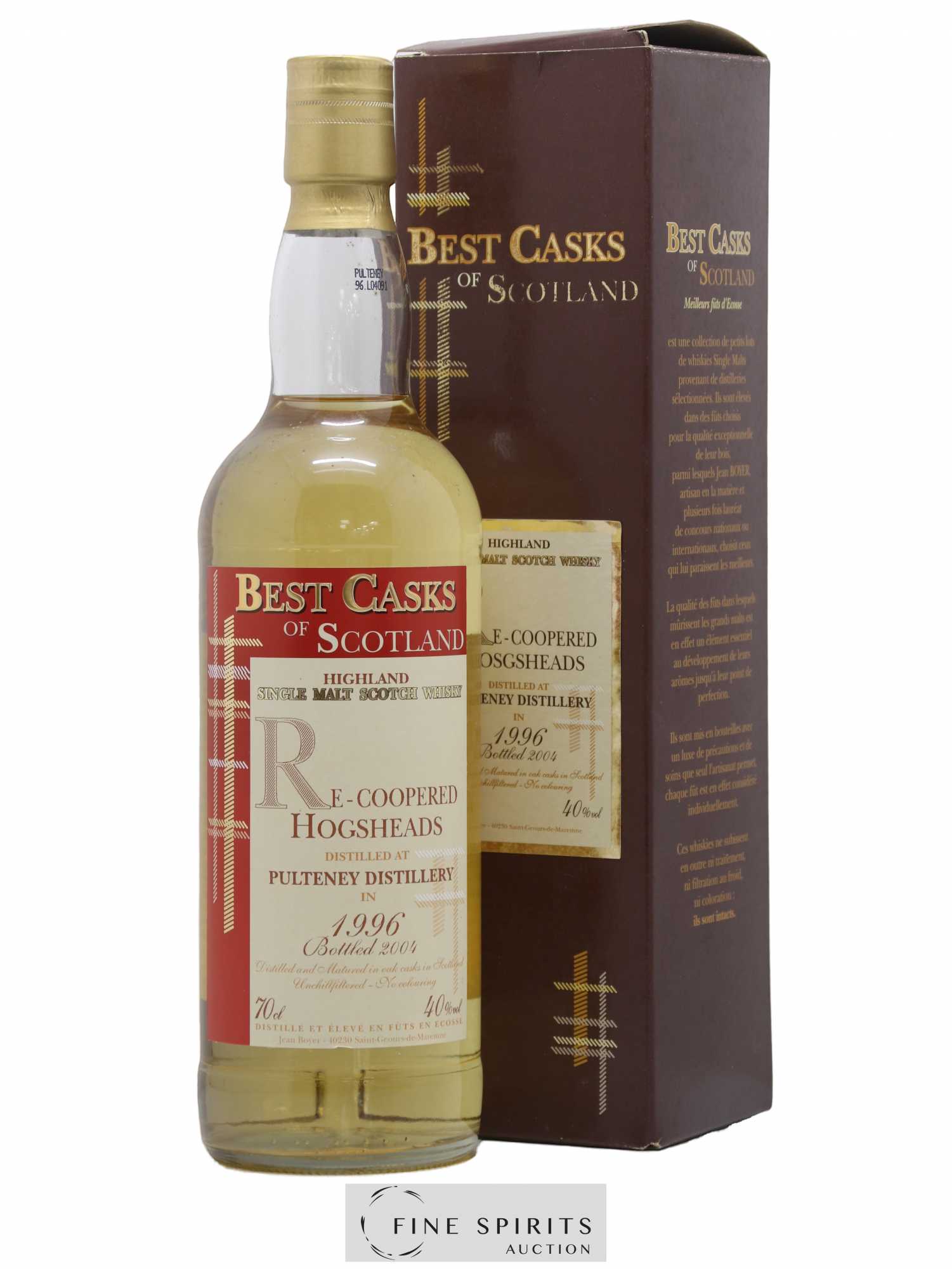 Pulteney 1996 Jean Boyer Re-Coopered Hogsheads bottled 2004 Best Casks of Scotland