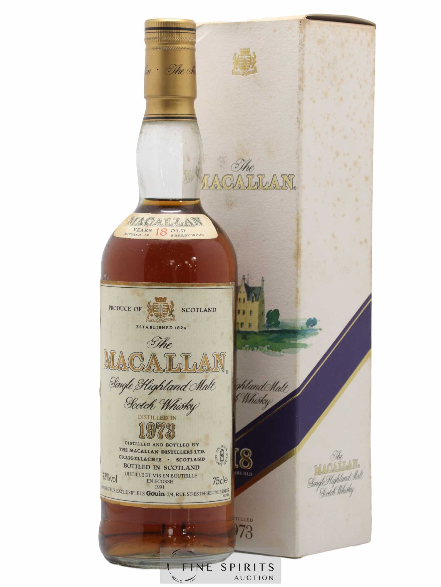 Macallan (The) 18 years 1973 Of. Sherry Wood Matured - bottled 1991 Gouin Import